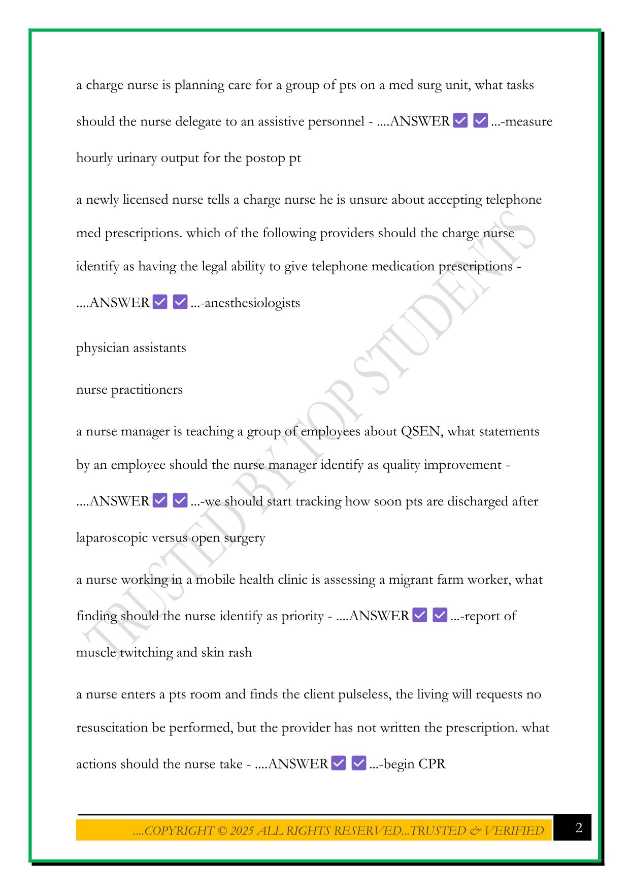 ATI CAPSTONE LEADERSHIP EXAM 2025 QUESTIONS AND ANSWERS