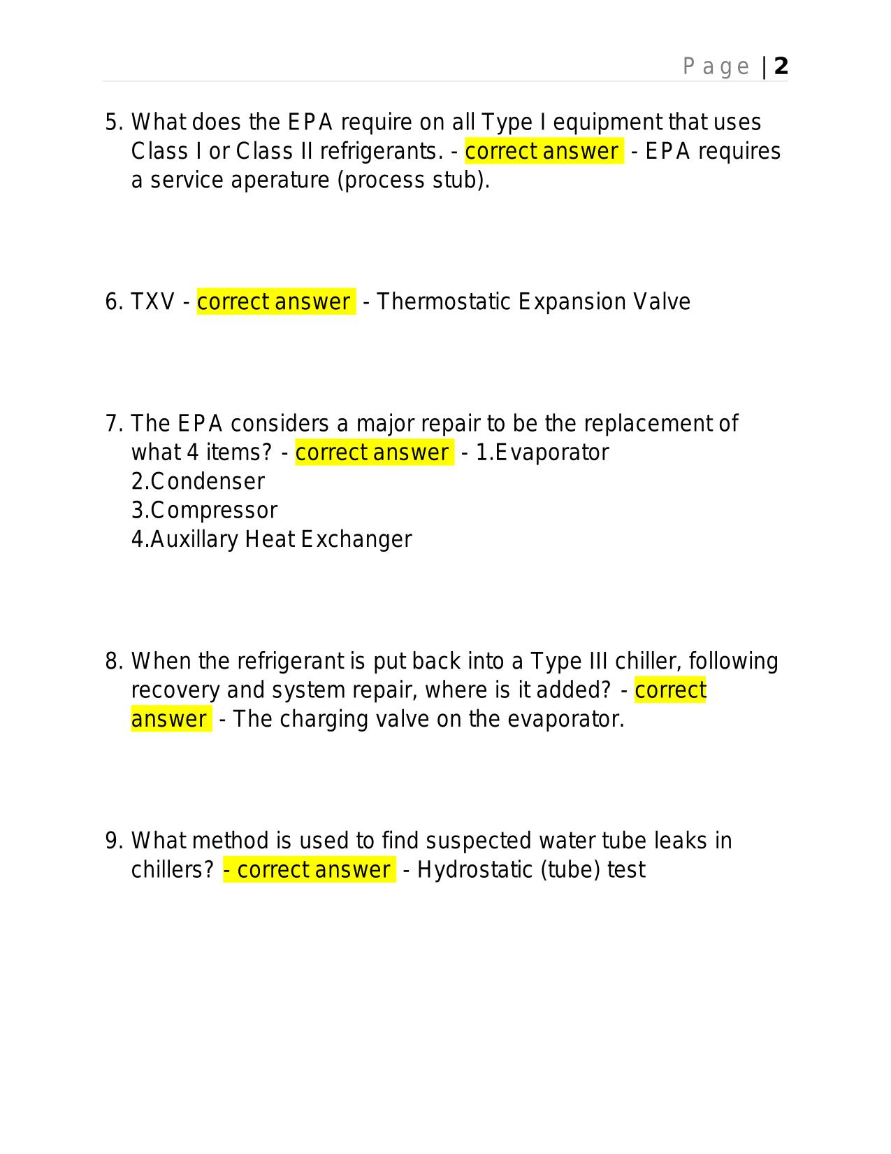 EPA 608 CERTIFICATION EXAM 2025 QUESTIONS AND ANSWERS.