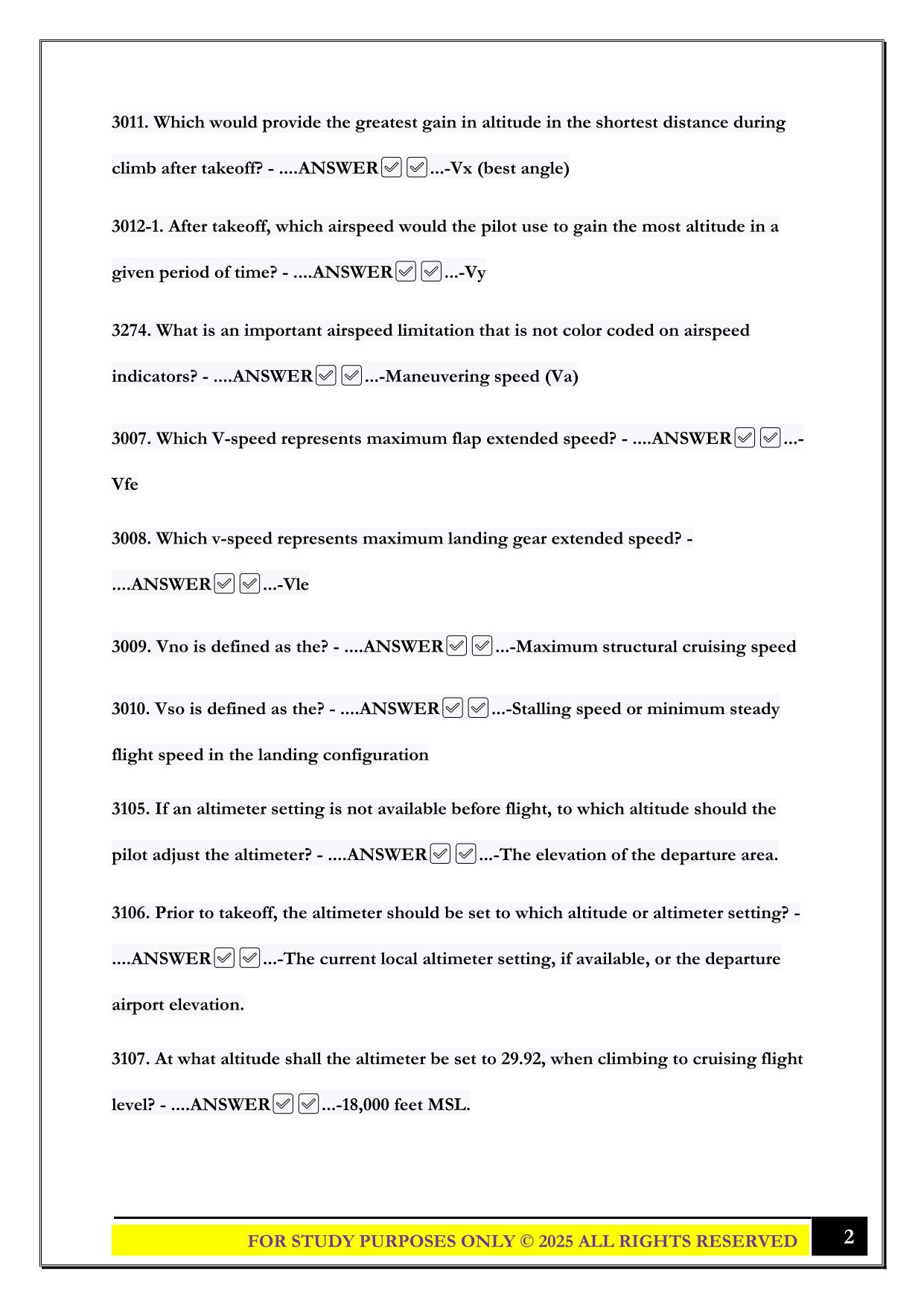 Exam 1: Private Pilot Ground School 2025 Questions and Answers