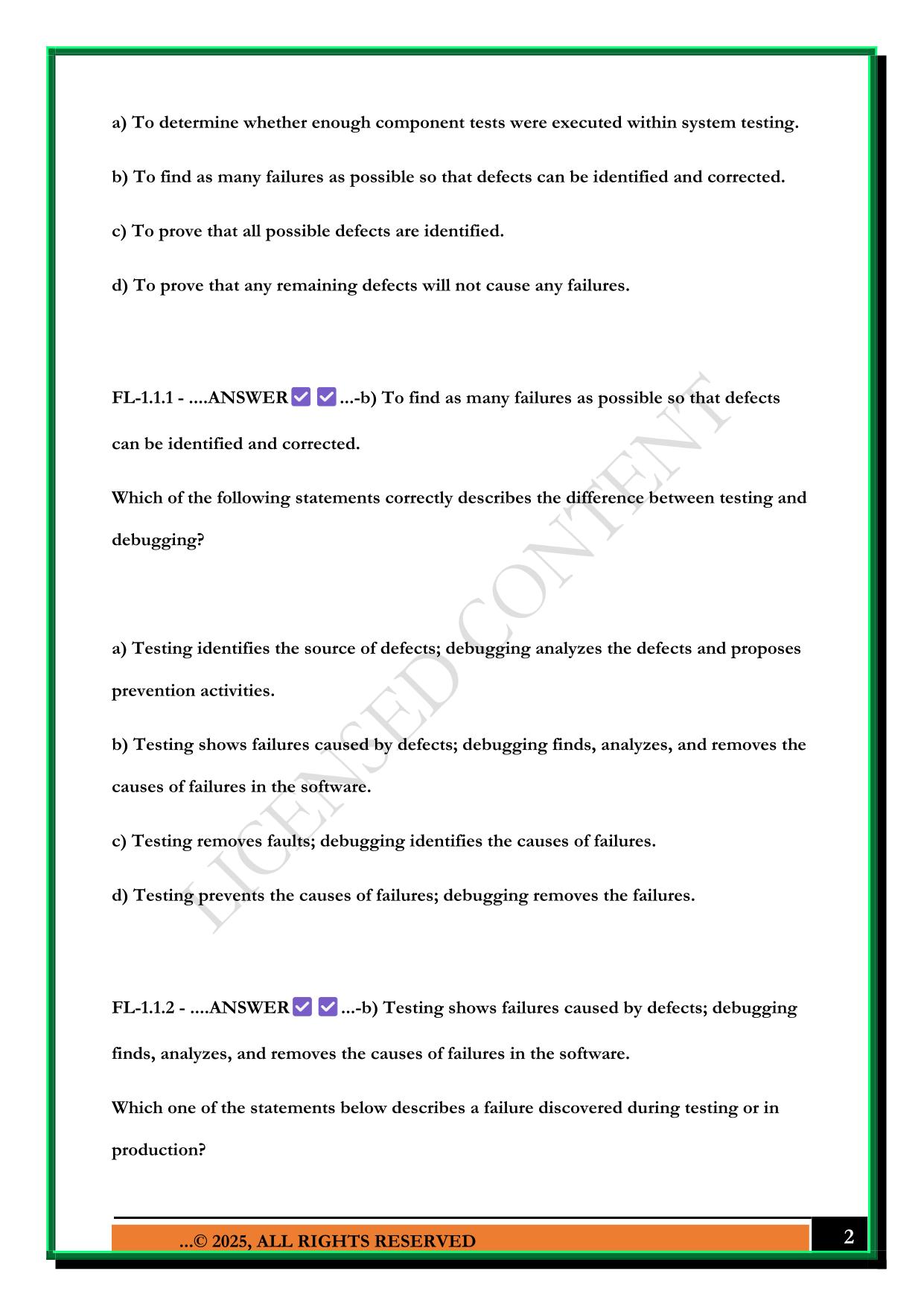 ASTQB/ISTQB - FOUNDATION LEVEL TESTER - TEST A 2025 QUESTIONS AND ANSWERS