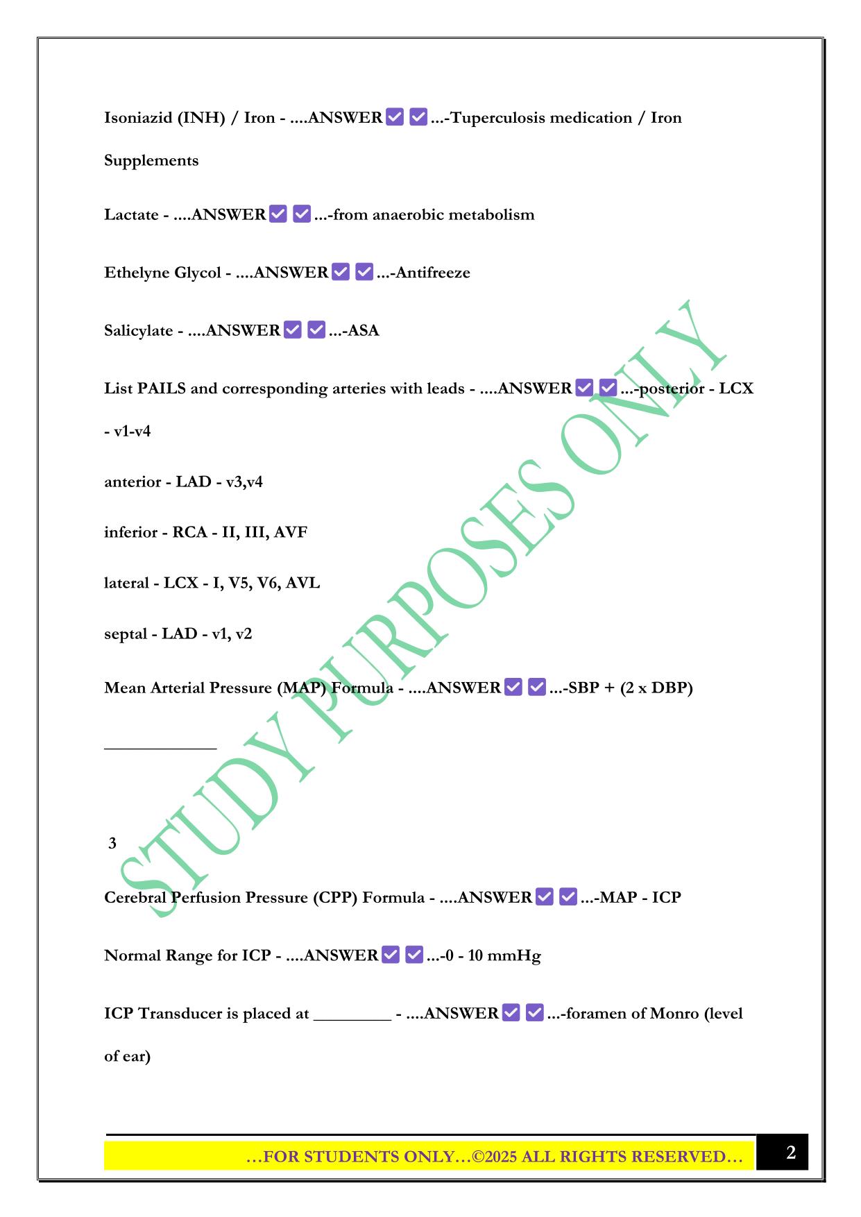 Flight Paramedic Certification Exam 2025 Questions and Answers