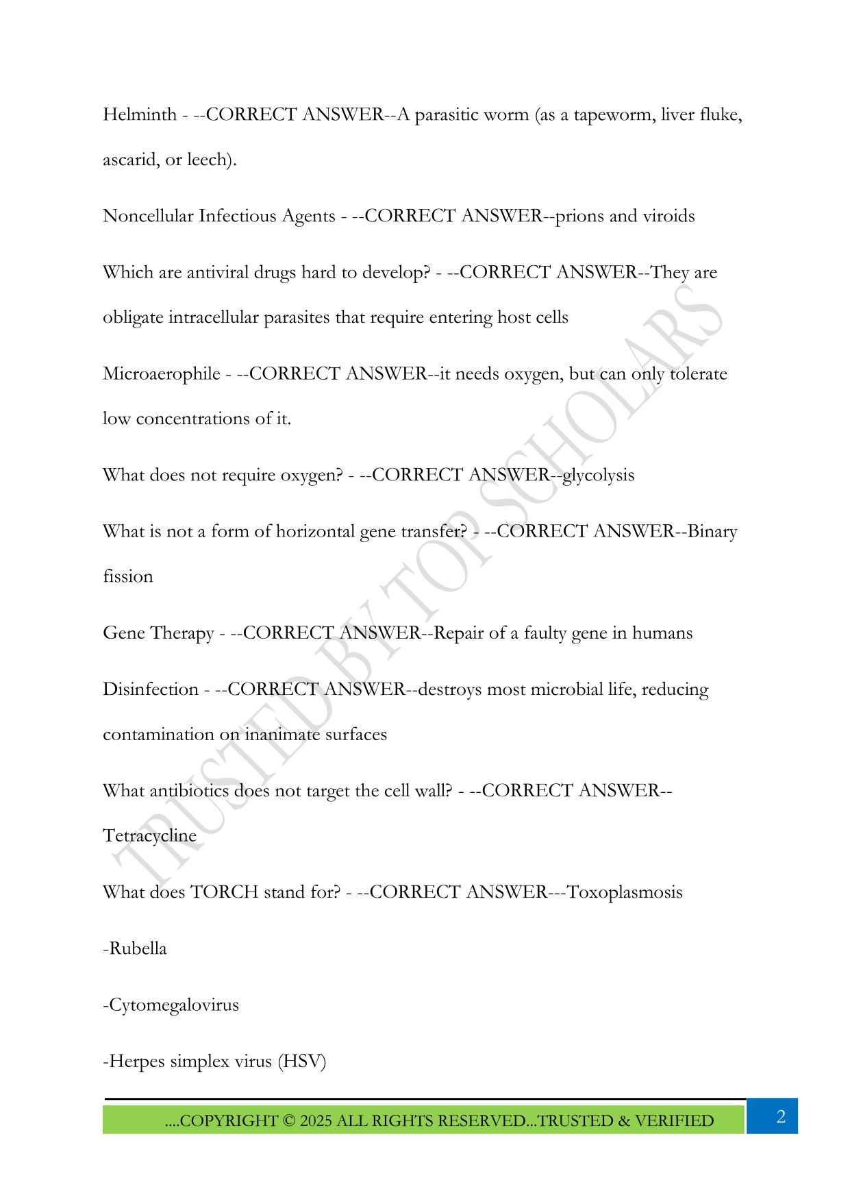 Microbiology 242 Final Exam 2025 Questions and Answers