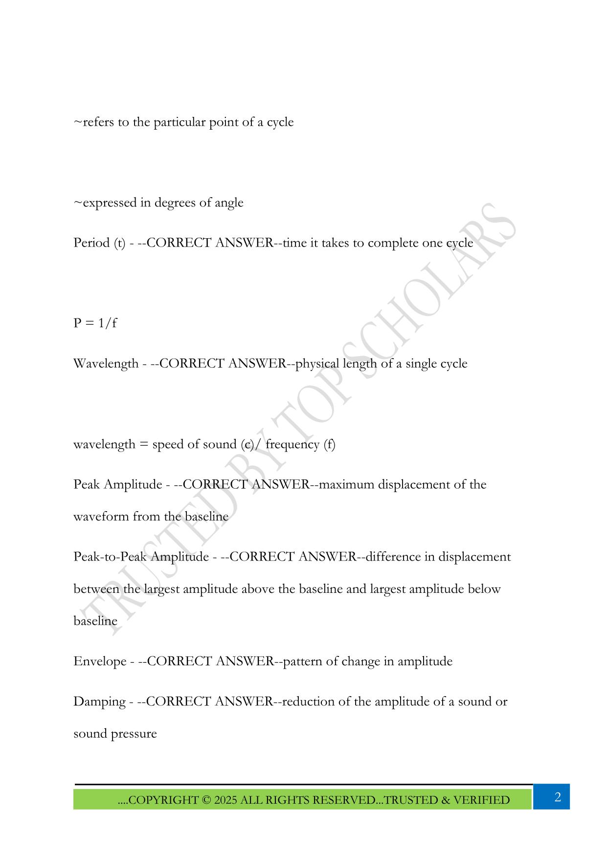 ASLP 3030- Speech and Hearing Science EXAM 1 Review 2025 Questions and Answer