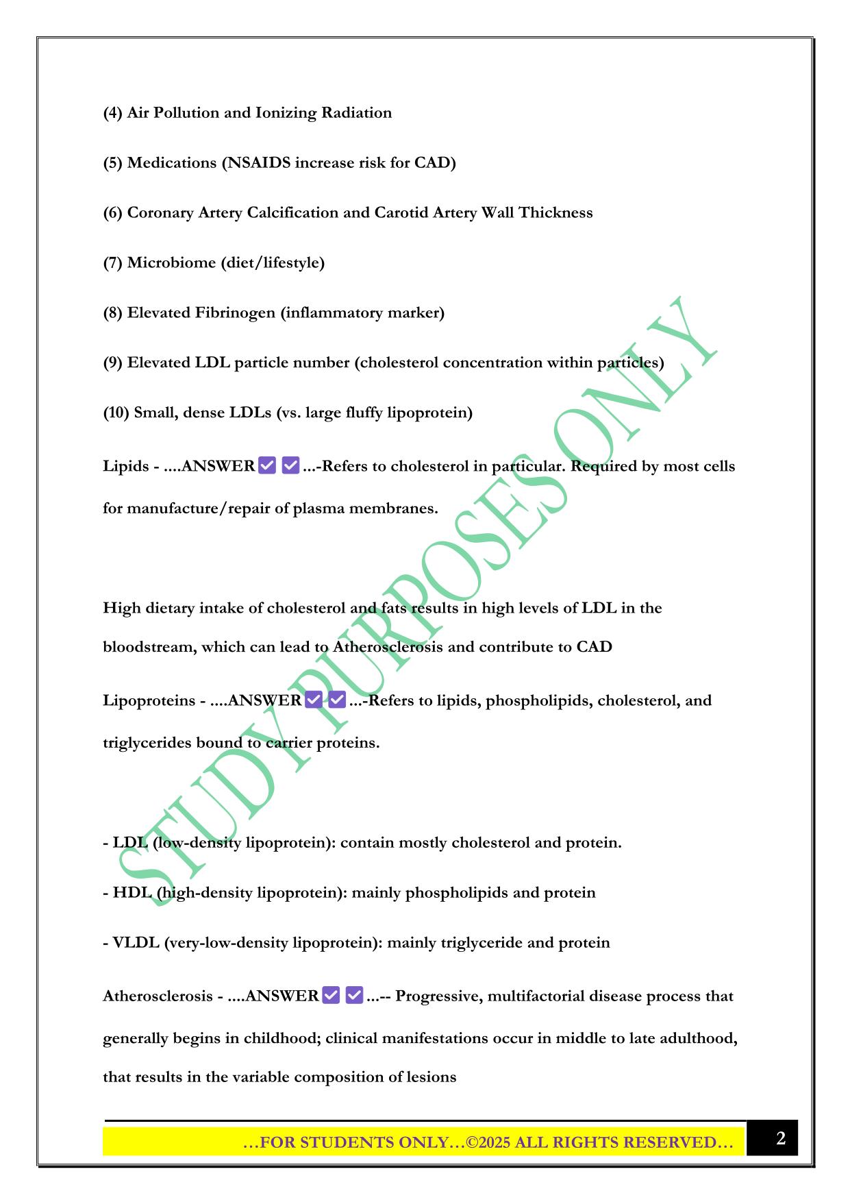 Patho NSG 533 Exam 3 2025 Questions and Answers