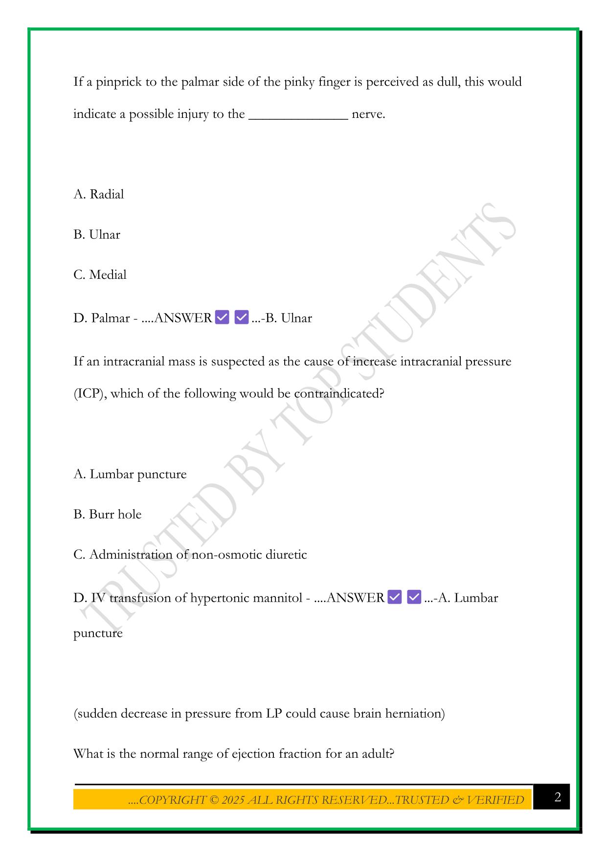 CNOR EXAM 2025 Questions and Answers