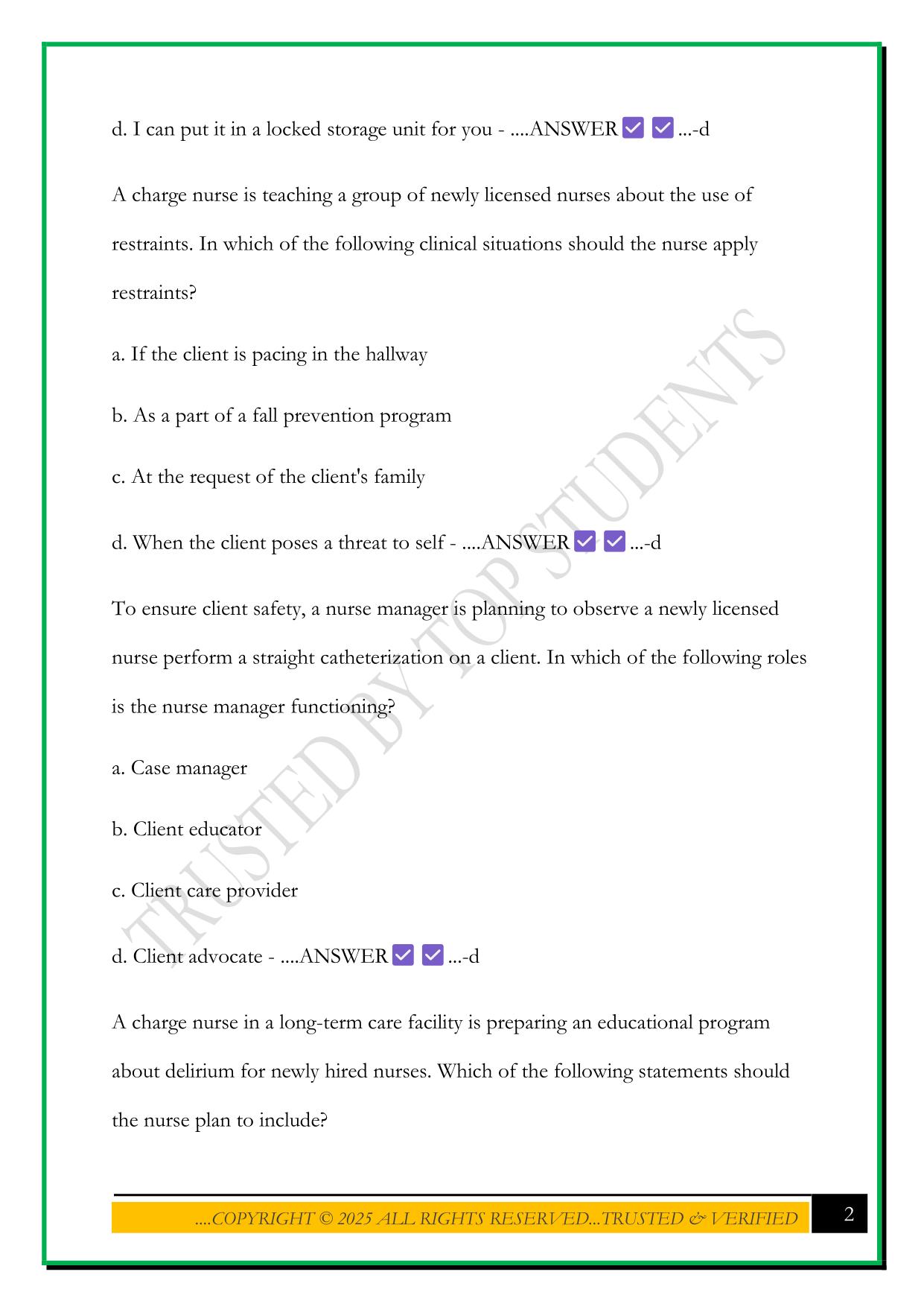 ATI FUNDAMENTALS PROCTORED EXAM 2025 QUESTIONS AND ANSWERS