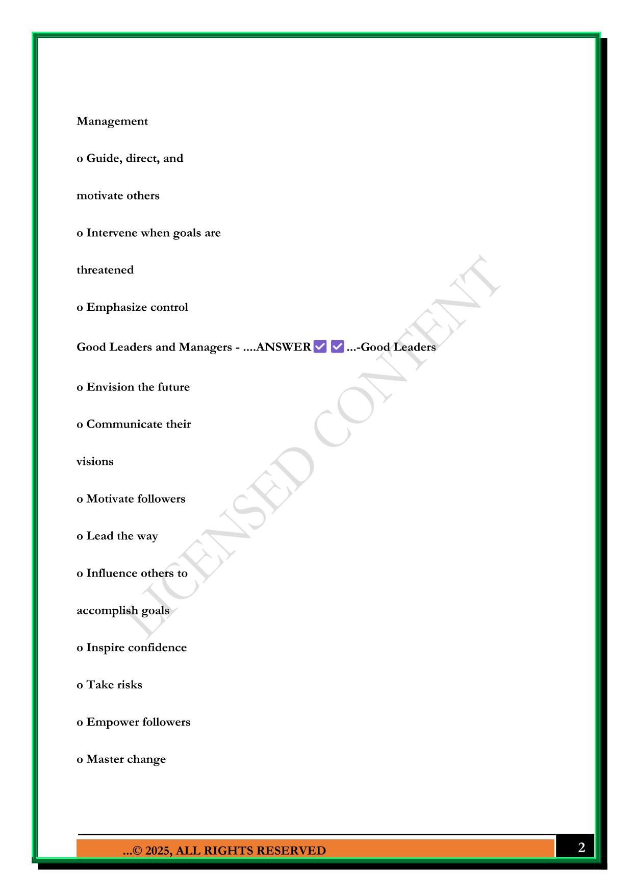 NURSE 243: EXAM #1 LEADERSHIP AND MANAGEMENT; CAREER PLANNING AND DEVELOPMENT IN NURSING; CREATING A MOTIVATING CLIMATE; SCOPE OF PRACTICE AND DELEGATION 2025 QUESTIONS AND ANSWERS