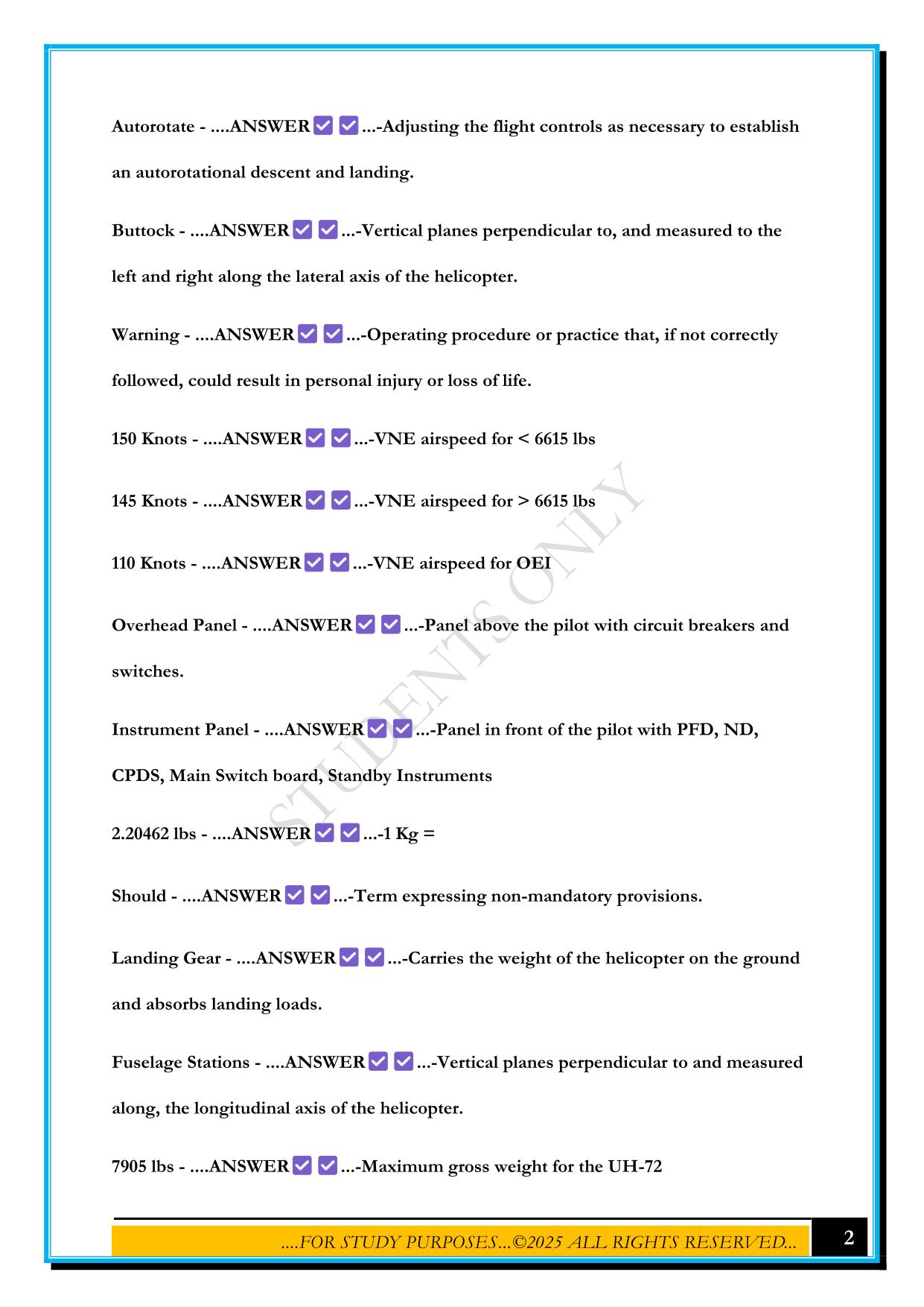 GROUND SCHOOL EXAM 1 2025 QUESTIONS AND ANSWERS