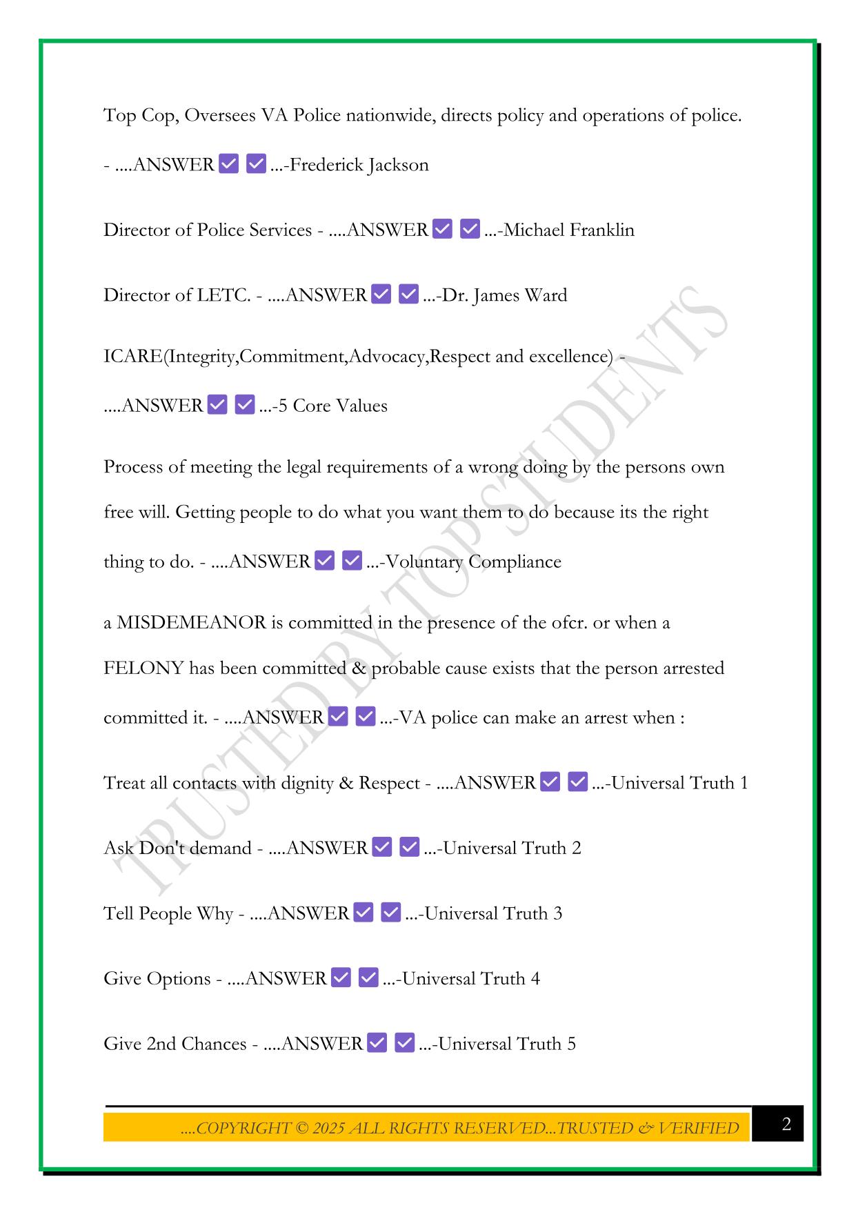VA LETC WEEK 1 EXAM 2025 QUESTIONS AND ANSWERS