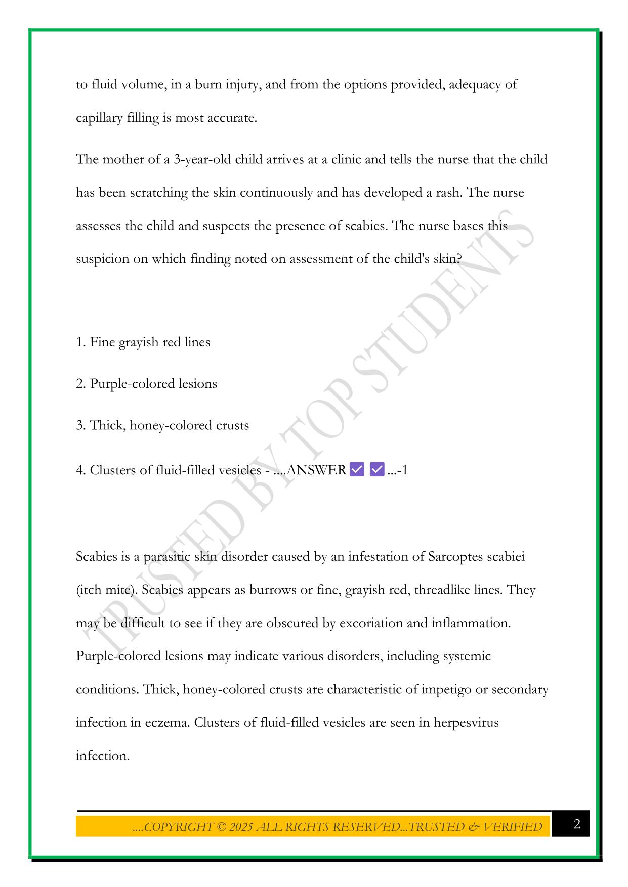 SAUNDERS HESI PEDS EXAM 2025 QUESTIONS AND ANSWERS