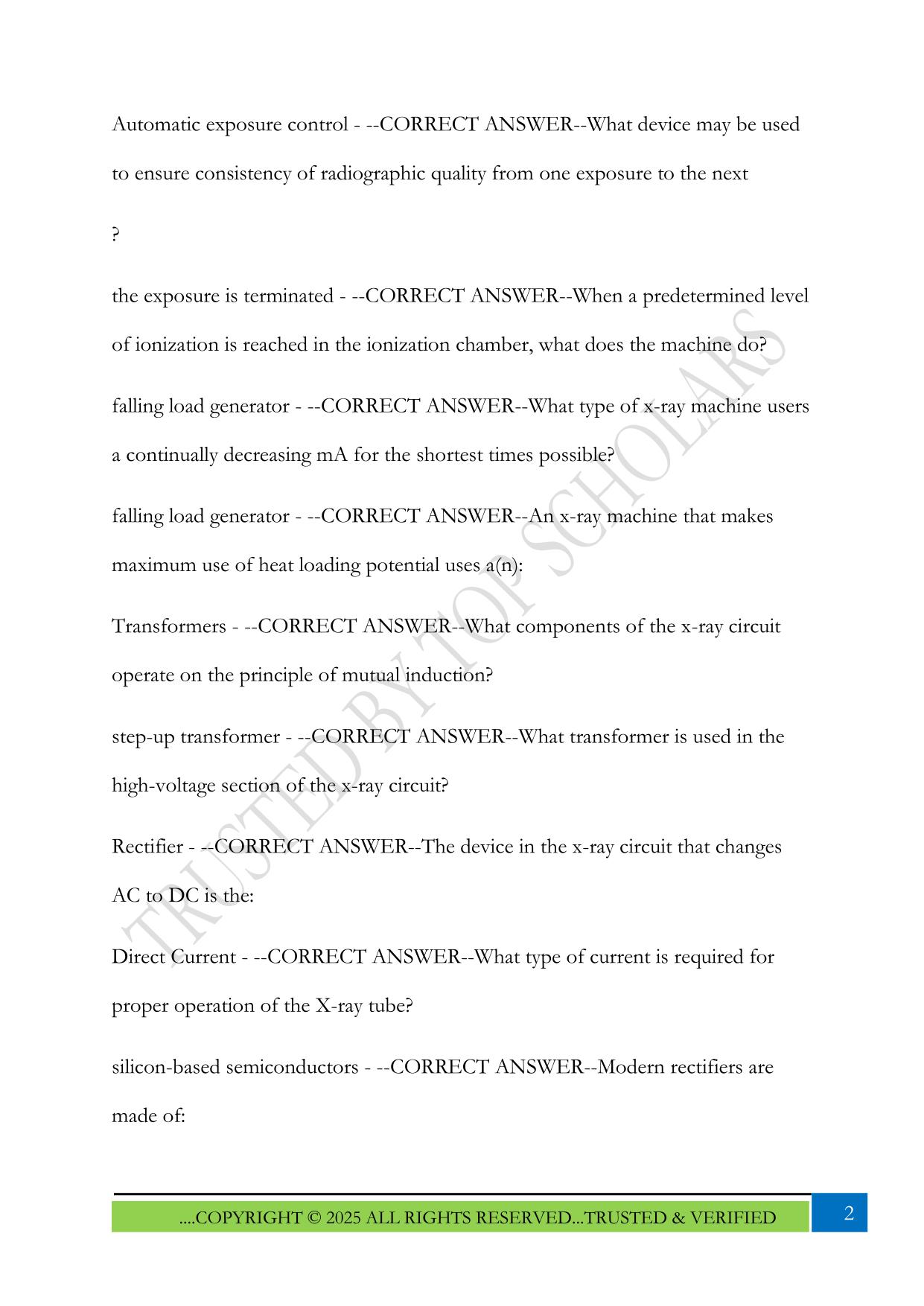Mosby's Comprehensive Review of Radiography: IMAGE PRODUCTION Exam 2025 Questions and Answers