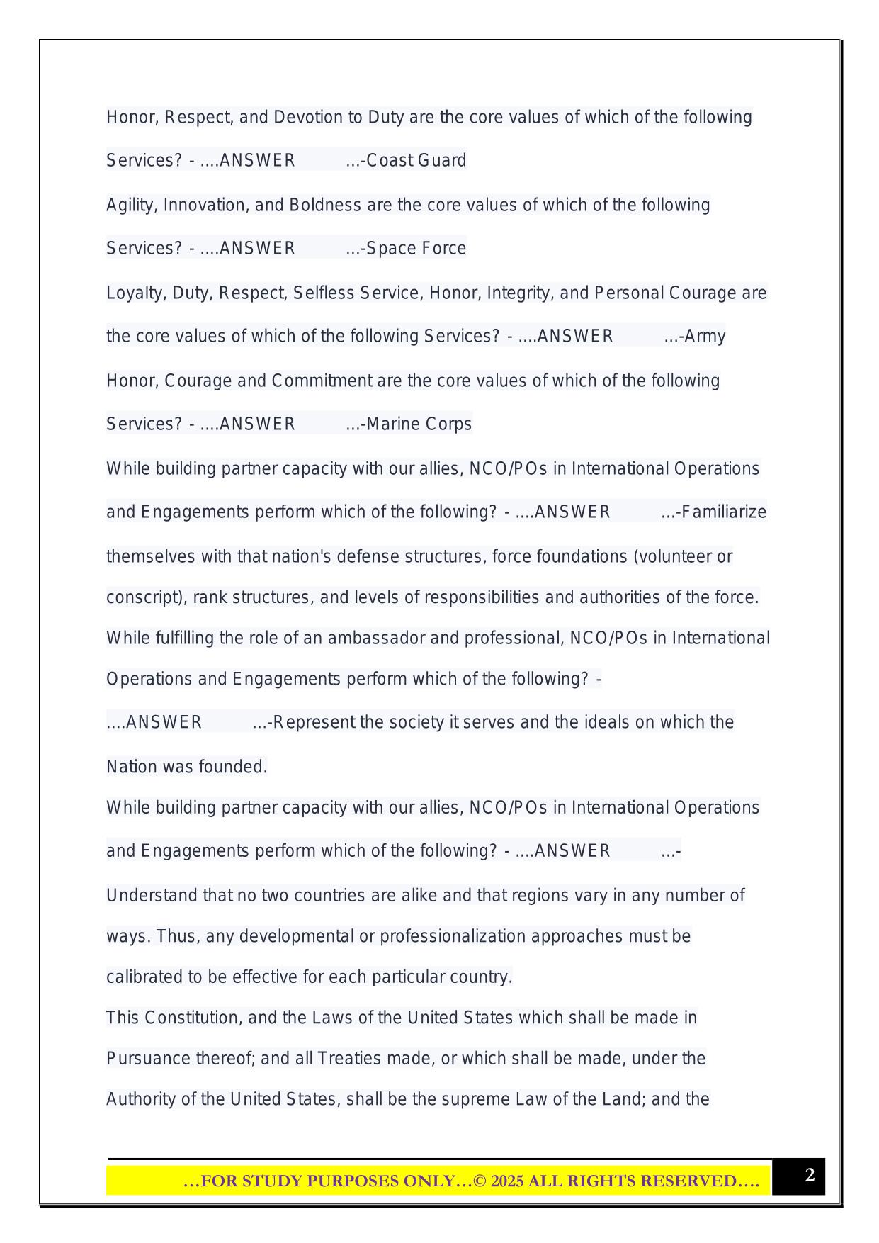 NCOA: JNT-201S Exam 2025 Questions and Answers