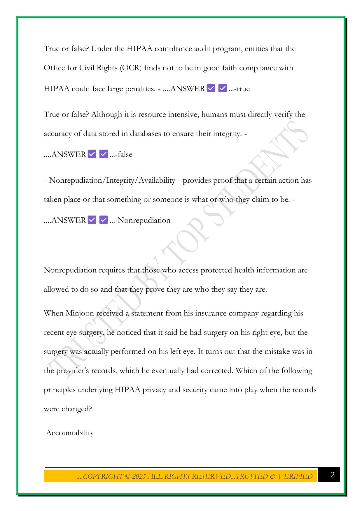 UNIT 7 CAHIMS EXAM 2025 QUESTIONS AND ANSWERS