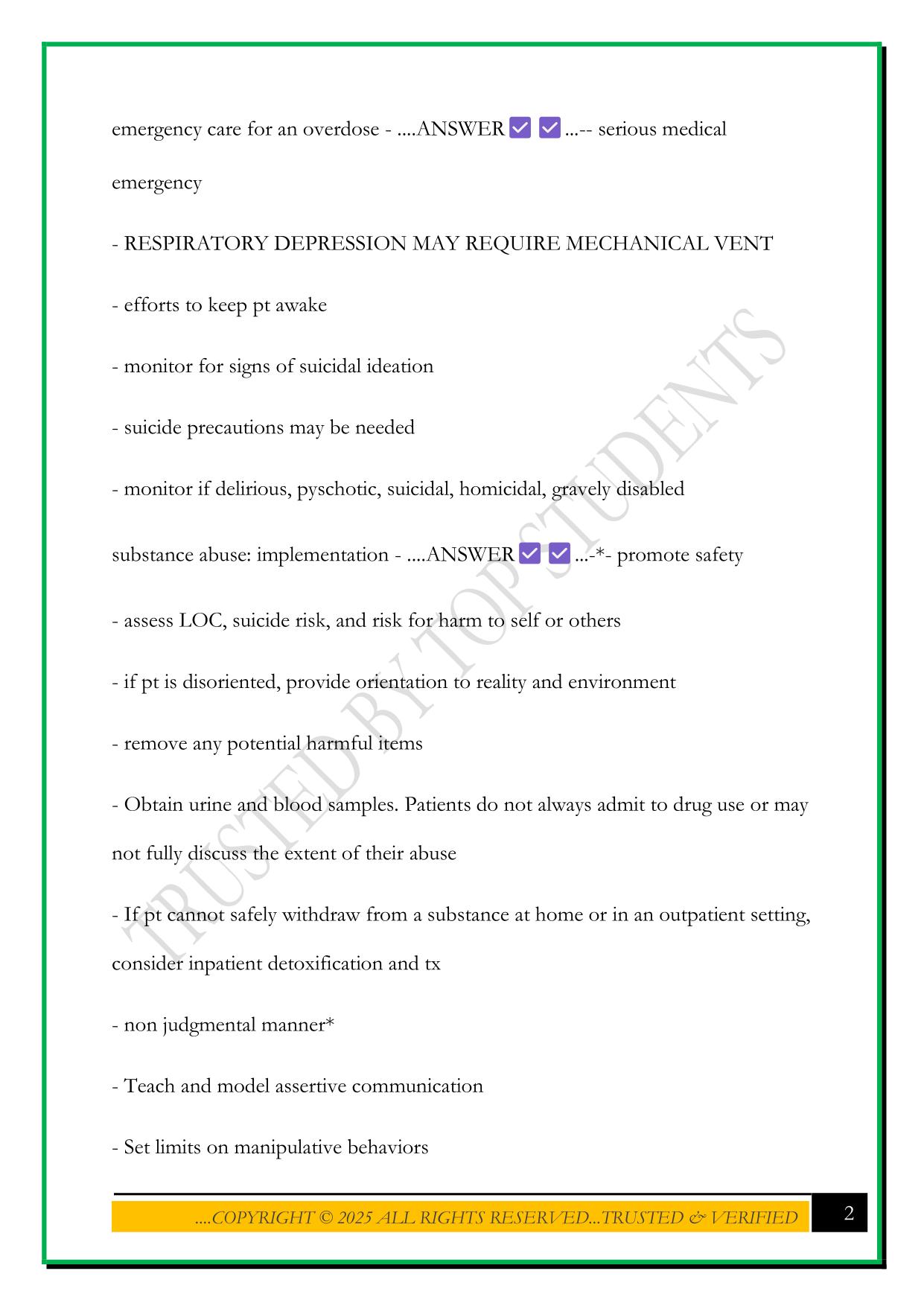 NURS376: COPING EXAM 2025 QUESTIONS AND ANSWERS