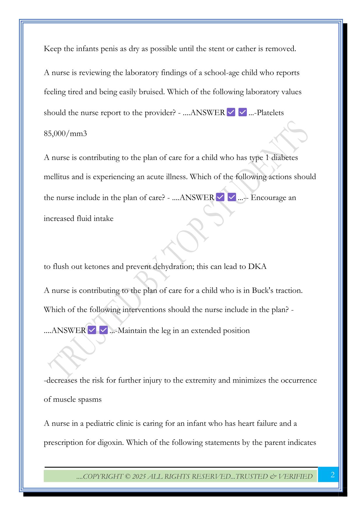 ATI PN Nursing Care of Children Online Practice 2025 B Questions and Answers