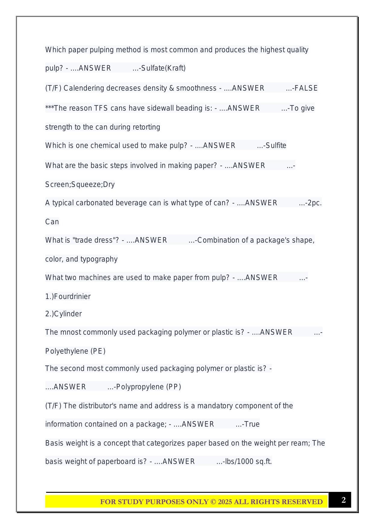 PKSC 1020 Dr. Batt Past Exams 2025 Questions and Answers