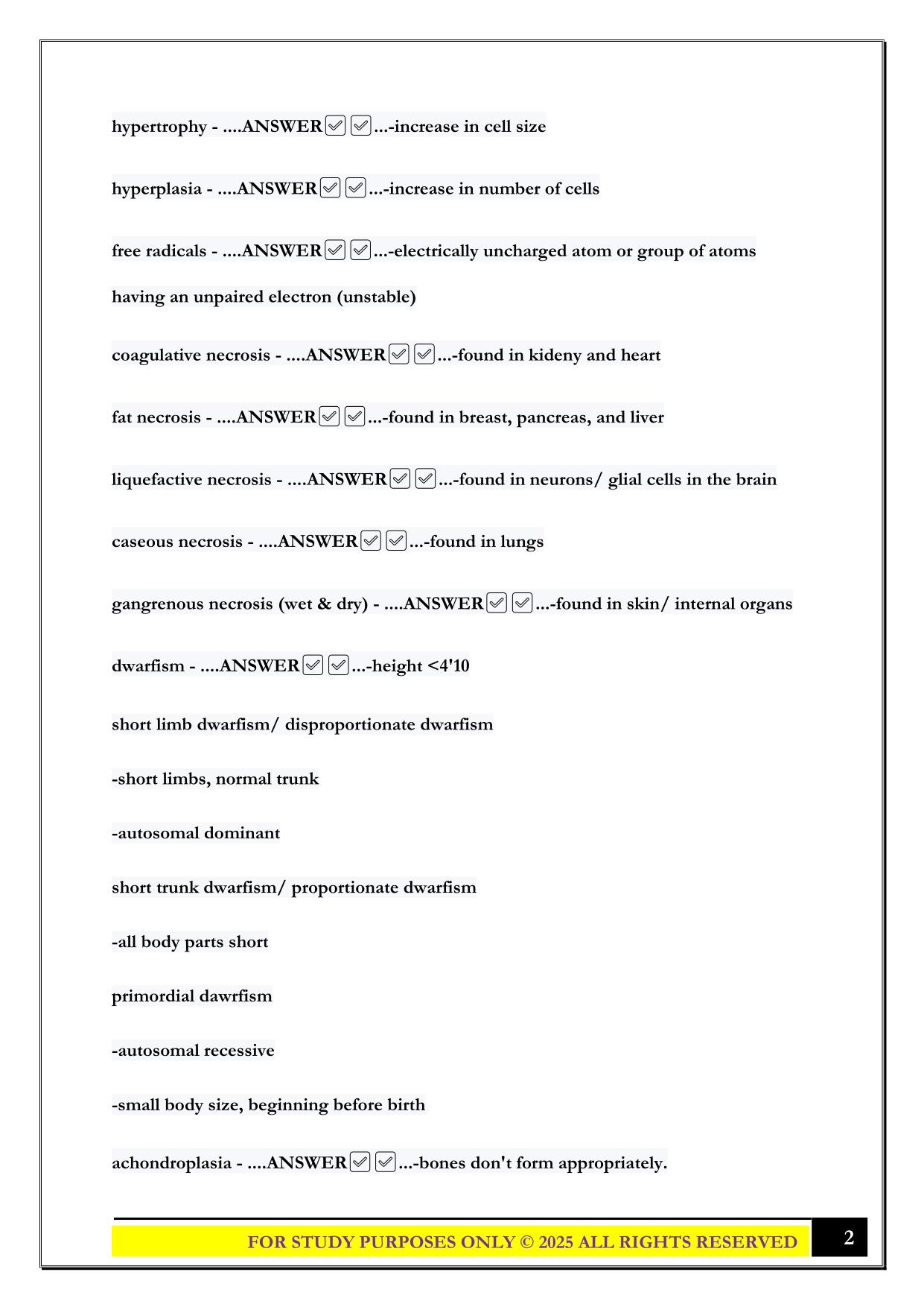 GCU BIO-322 Exam 1 2025 Questions and Answers