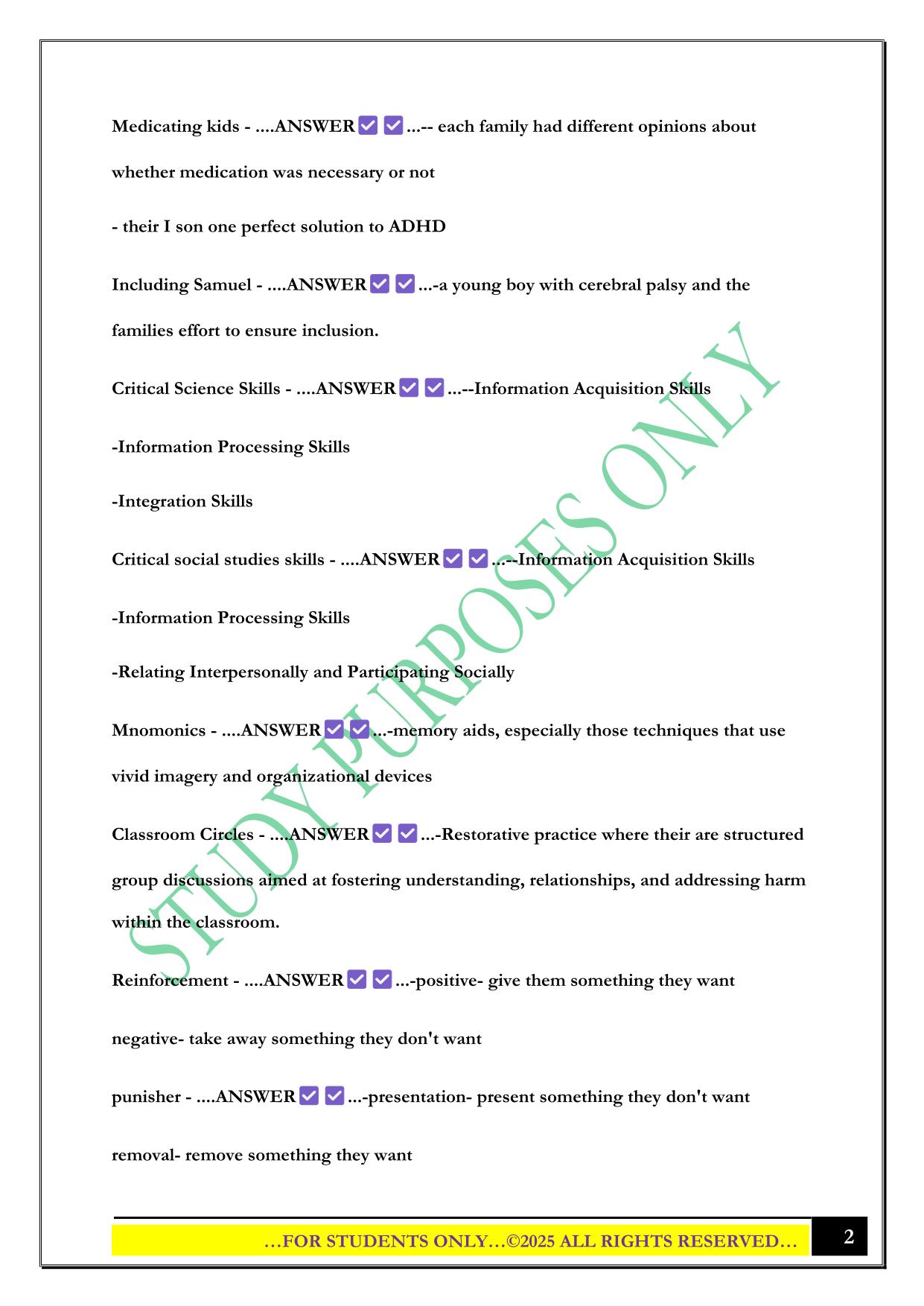 ELED 320 Final Exam 2025 Questions and Answers