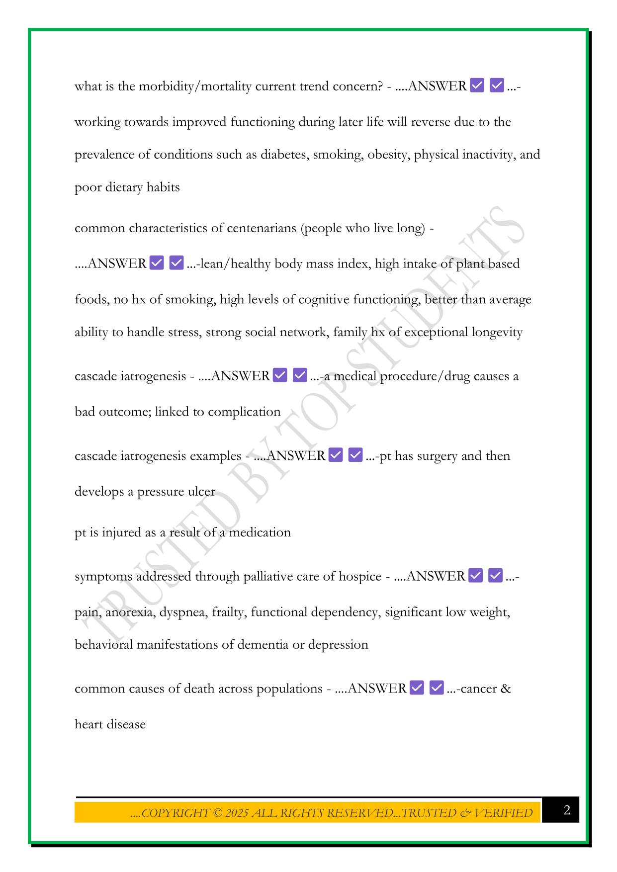 N546 EXAM 1 2025 QUESTIONS AND ANSWERS
