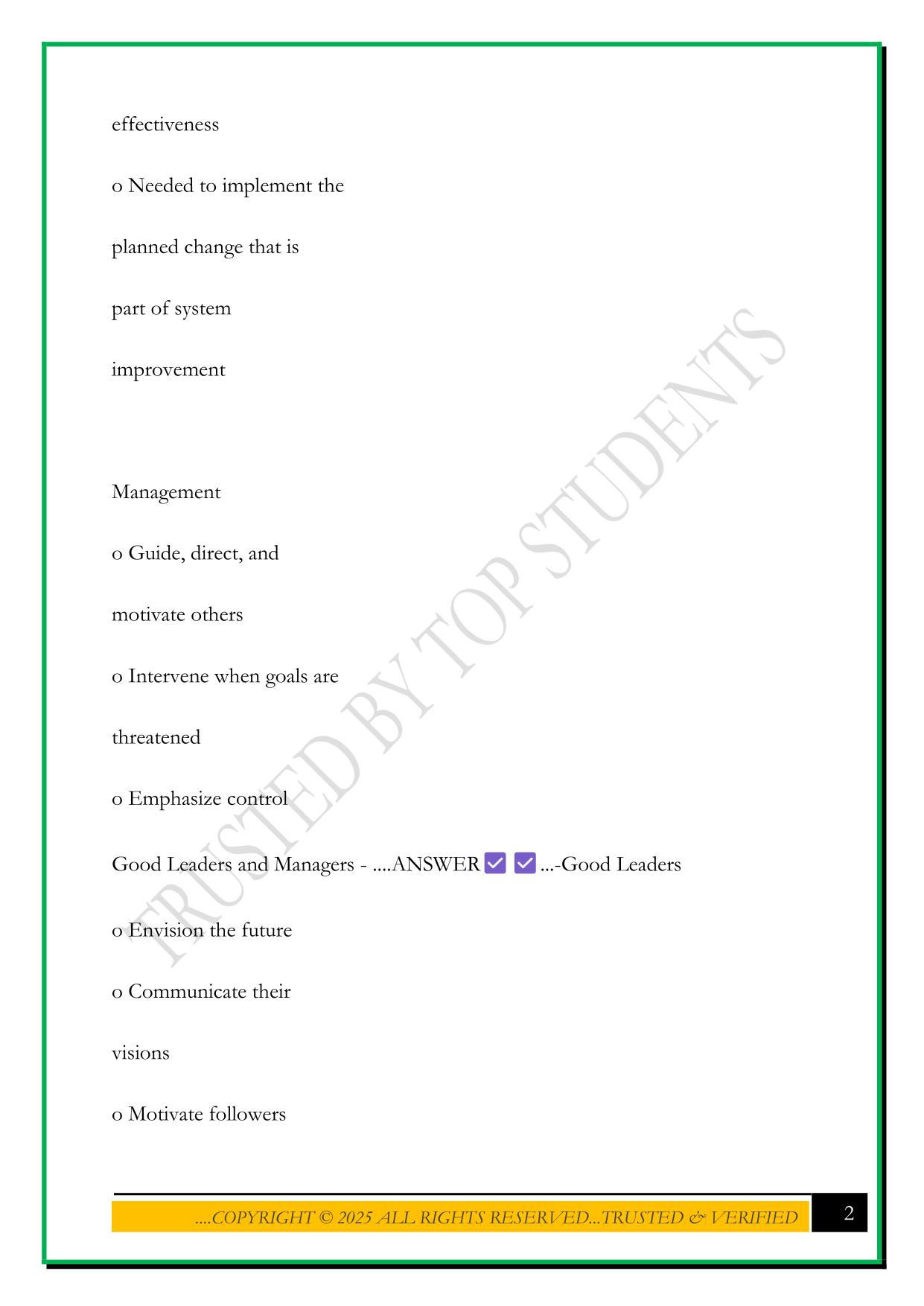 NURSE 243: EXAM #1 LEADERSHIP AND MANAGEMENT; CAREER PLANNING AND DEVELOPMENT IN NURSING; CREATING A MOTIVATING CLIMATE; SCOPE OF PRACTICE AND DELEGATION EXAM 2025 QUESTIONS AND ANSWERS