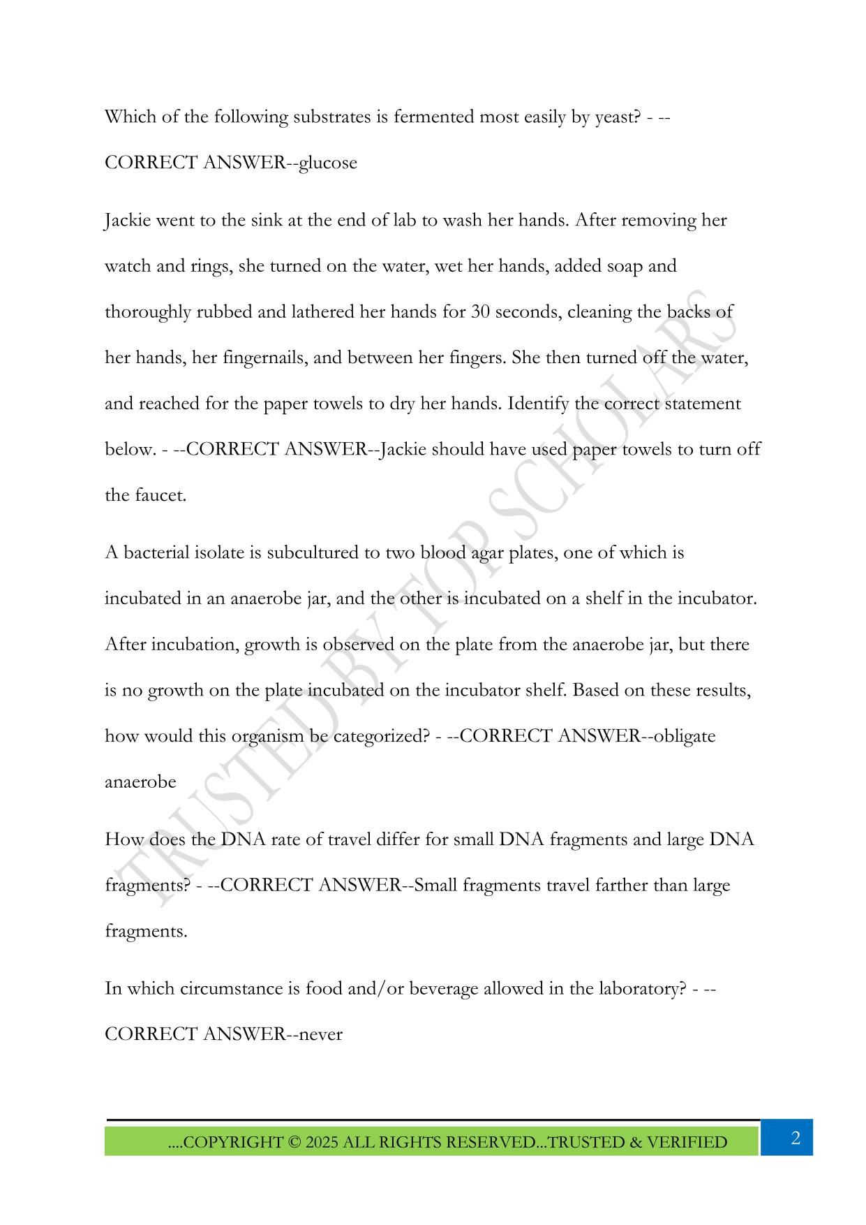 Microbiology Lab Final Review 2025 Questions and Answers
