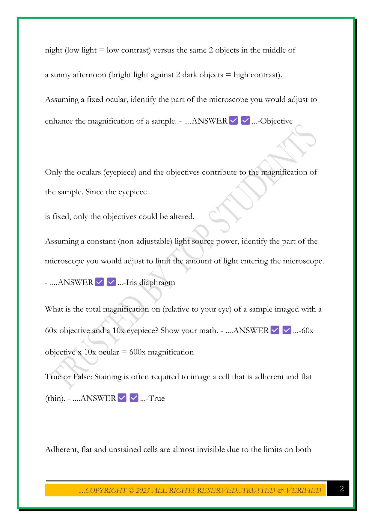 BIOD 171 MODULE 3 EXAM 2025 QUESTIONS ANSWERS