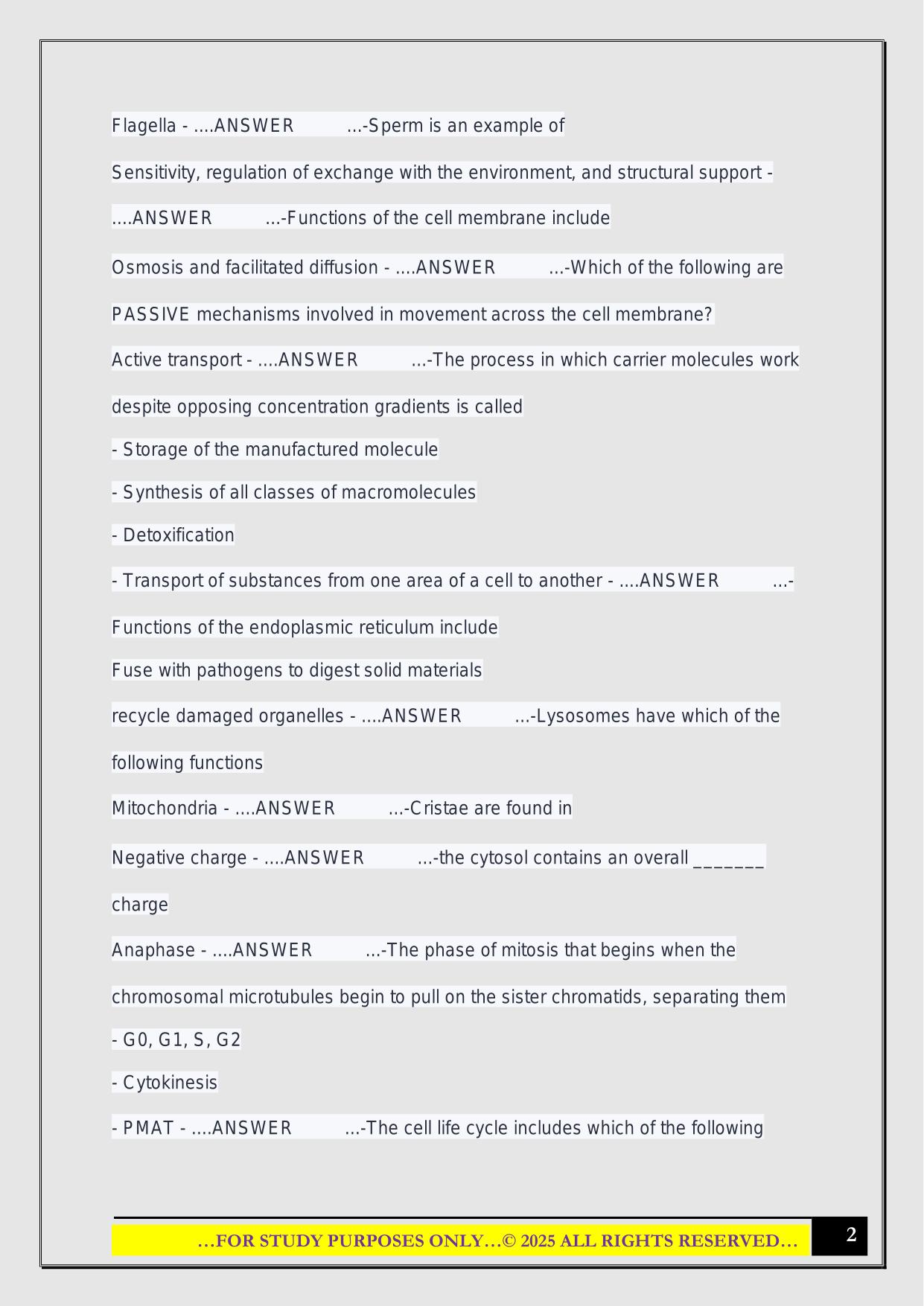 IUPUI Anatomy (Bio n261) Practice Questions Exam 1 (Chapters 1-5) Exam 2025 Questions and Answers