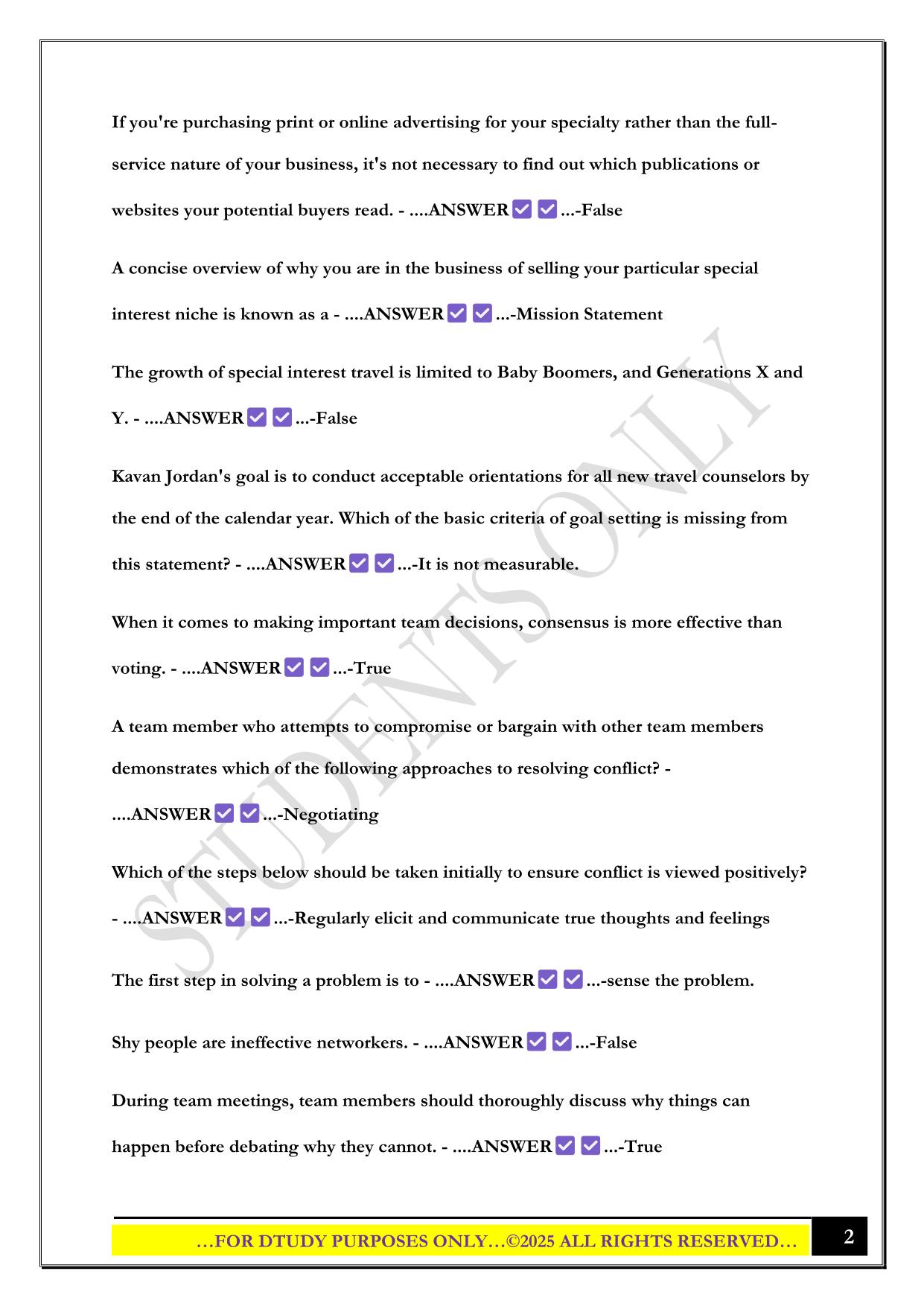 CERTIFIED TRAVEL AGENT EXAM 2025 QUESTIONS AND ANSWERS