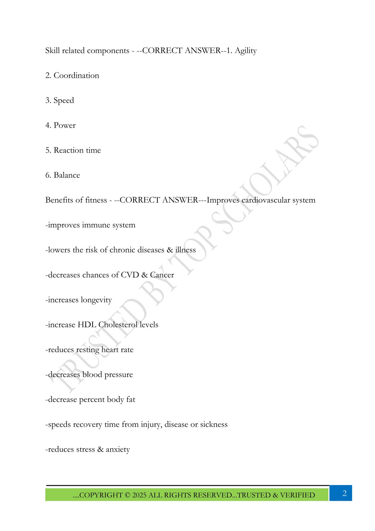 PHED 1164 FINAL REVIEW 2025 QUESTIONS AND ANSWERS