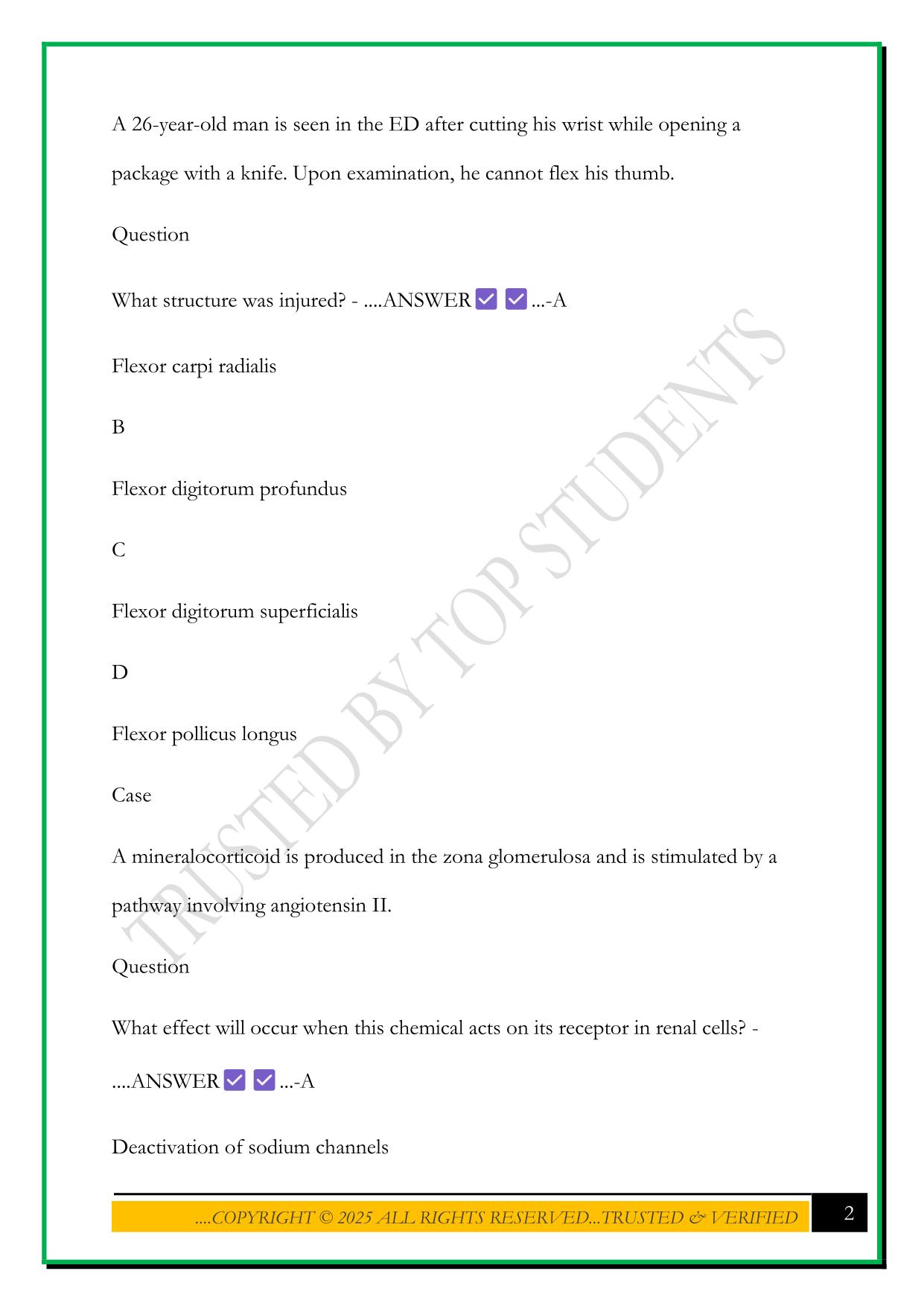 BASELINE EXAM 2025 QUESTIONS AND ANSWERS