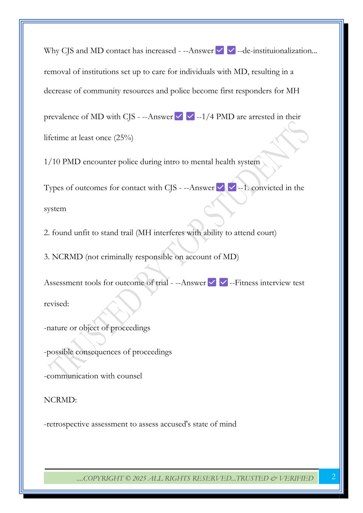 PSYC 3402- Final Exam 2025 Questions and Answers