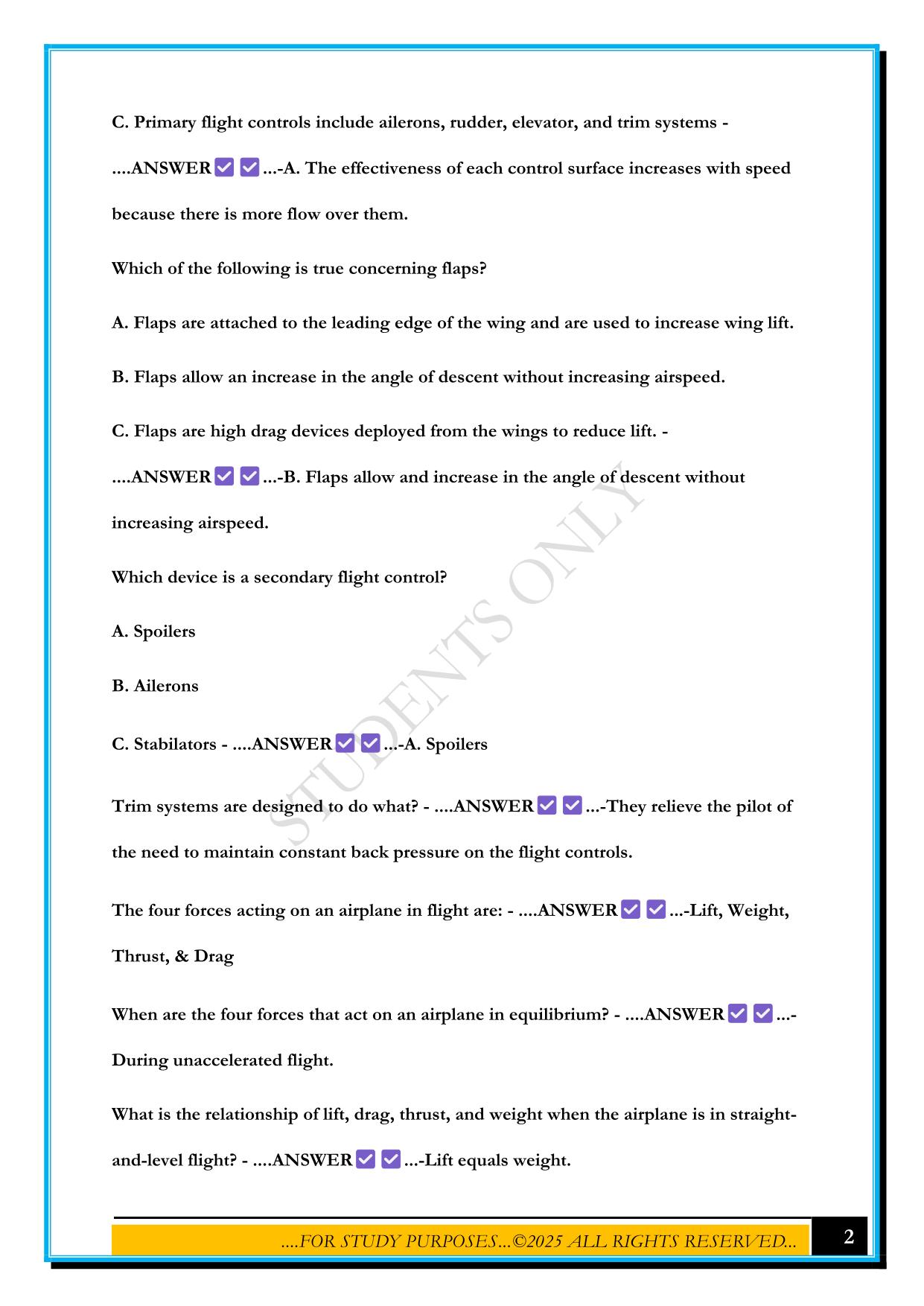 PRIVATE PILOT EXAM PRACTICE 2025 QUESTIONS AND ANSWERS