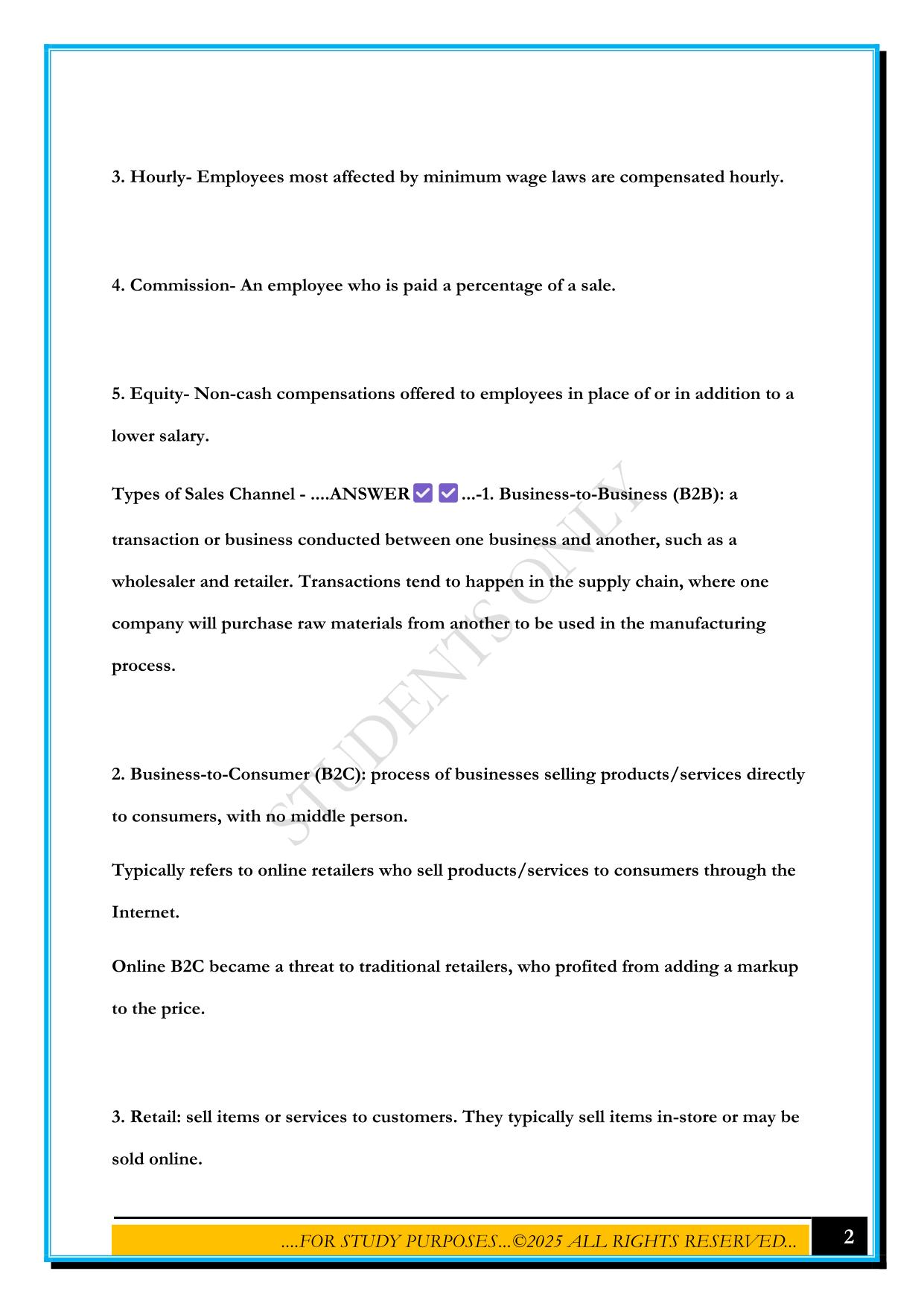 ENTREPRENEURSHIP AND SMALL BUSINESS CERTIFICATION EXAM 2025 QUESTIONS AND ANSWERS