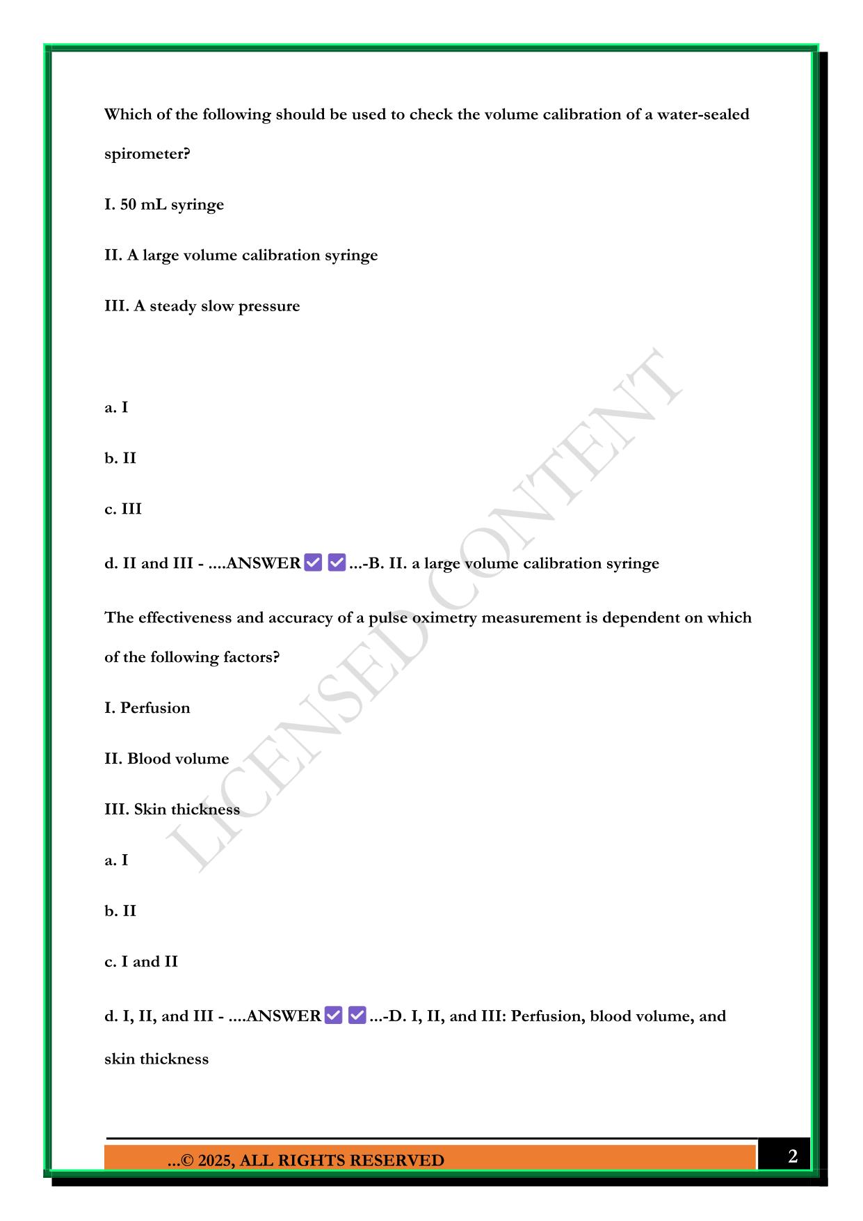 PFT MOCK EXAM 2025 QUESTIONS AND ANSWERS