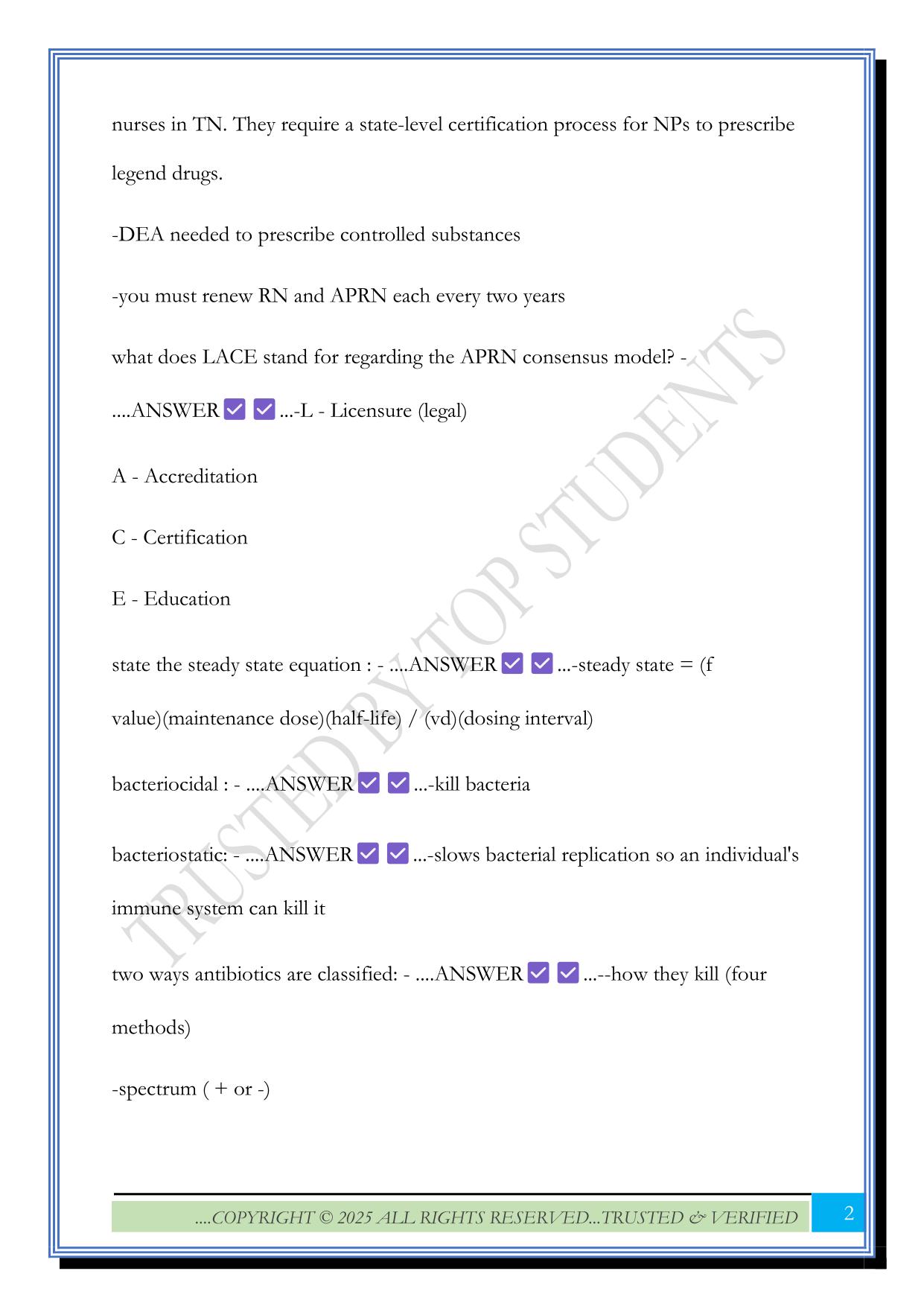 Advanced Pharmacology Exam 1 2025 Questions and Answers|100% Pass