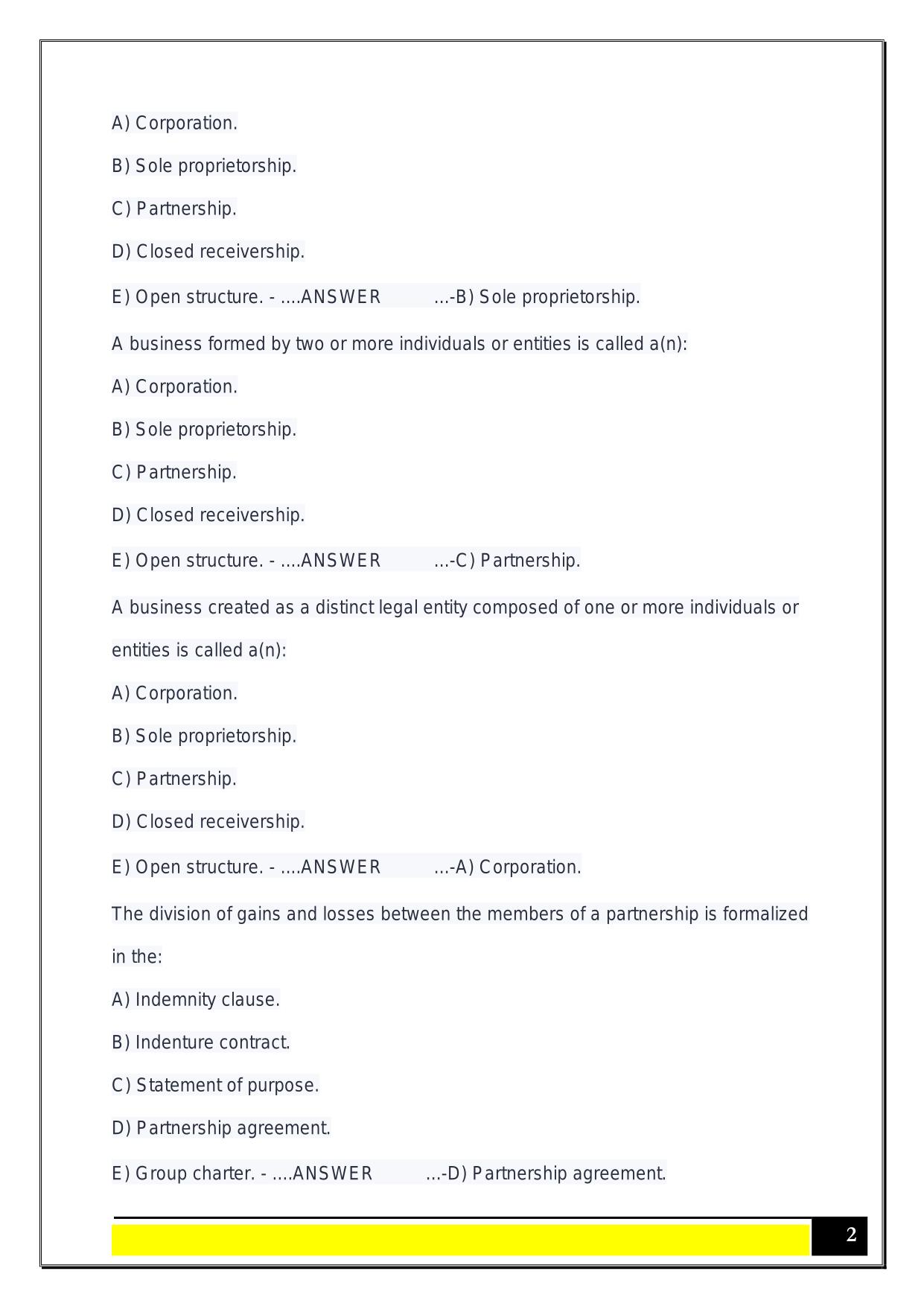FIN 320- Principles of Finance Exam 2025 Questions and Answers