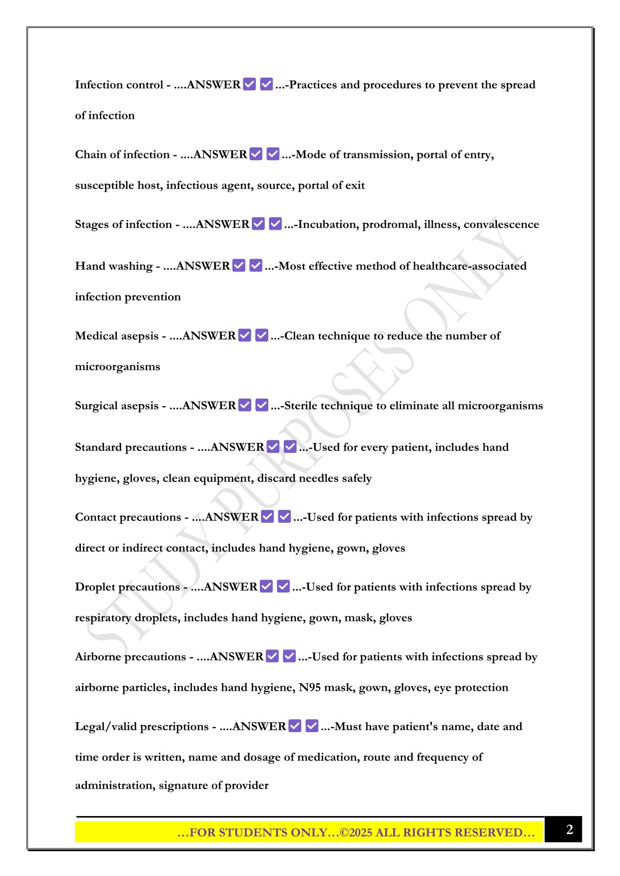 NUR 218 Final Exam Review 2025 Questions and Answers