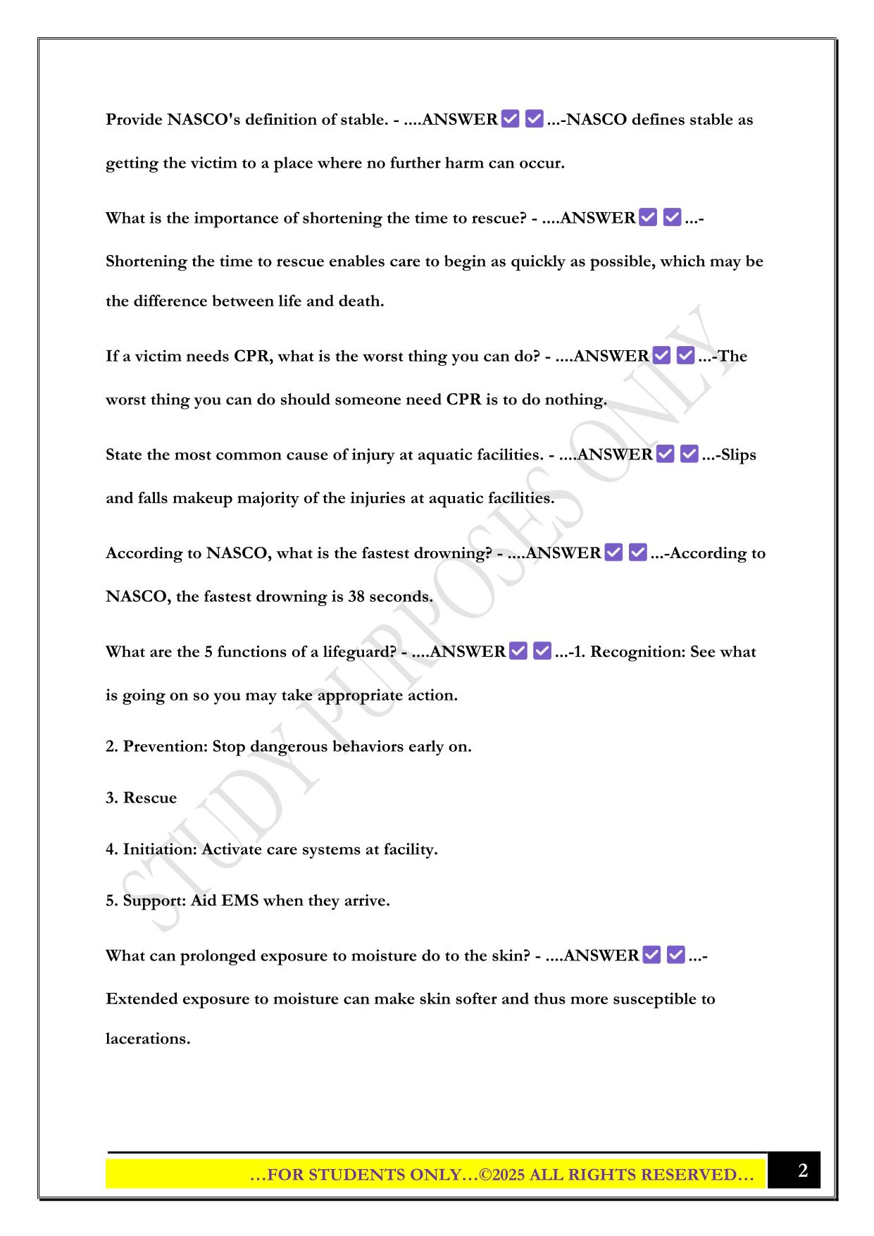 NASCO Study Guide Exam 2025 Questions and Answers