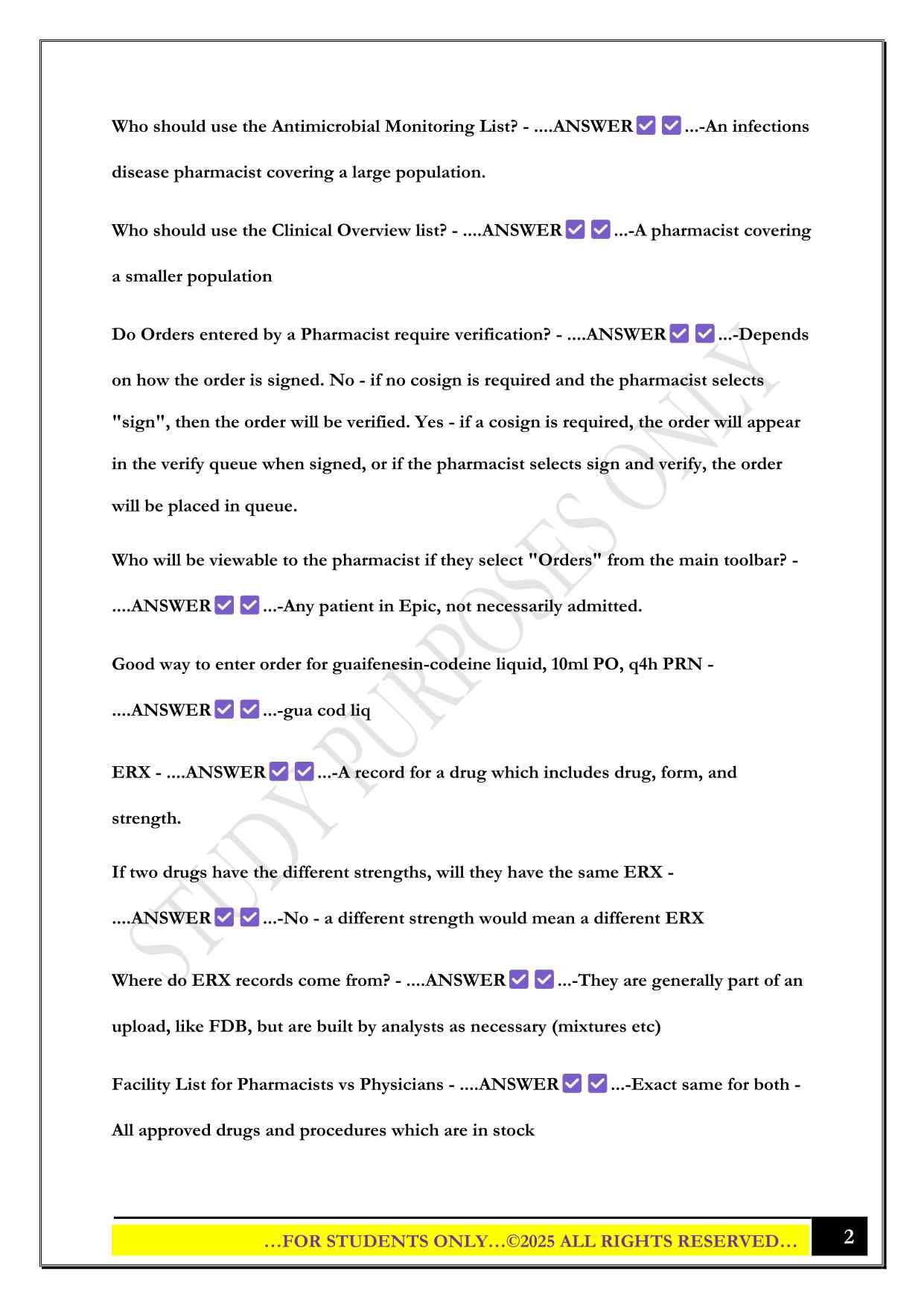 Rx 100 - Epic Willow Inpatient Basics Exam 2025 Questions and Answers
