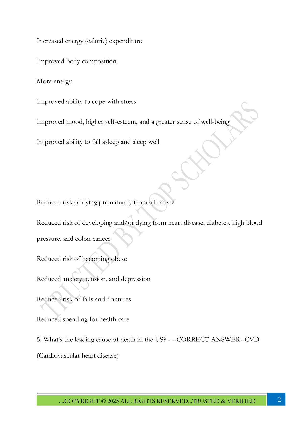 PHED 1164 Final Exam Study Guide 2025 Questions and Answers