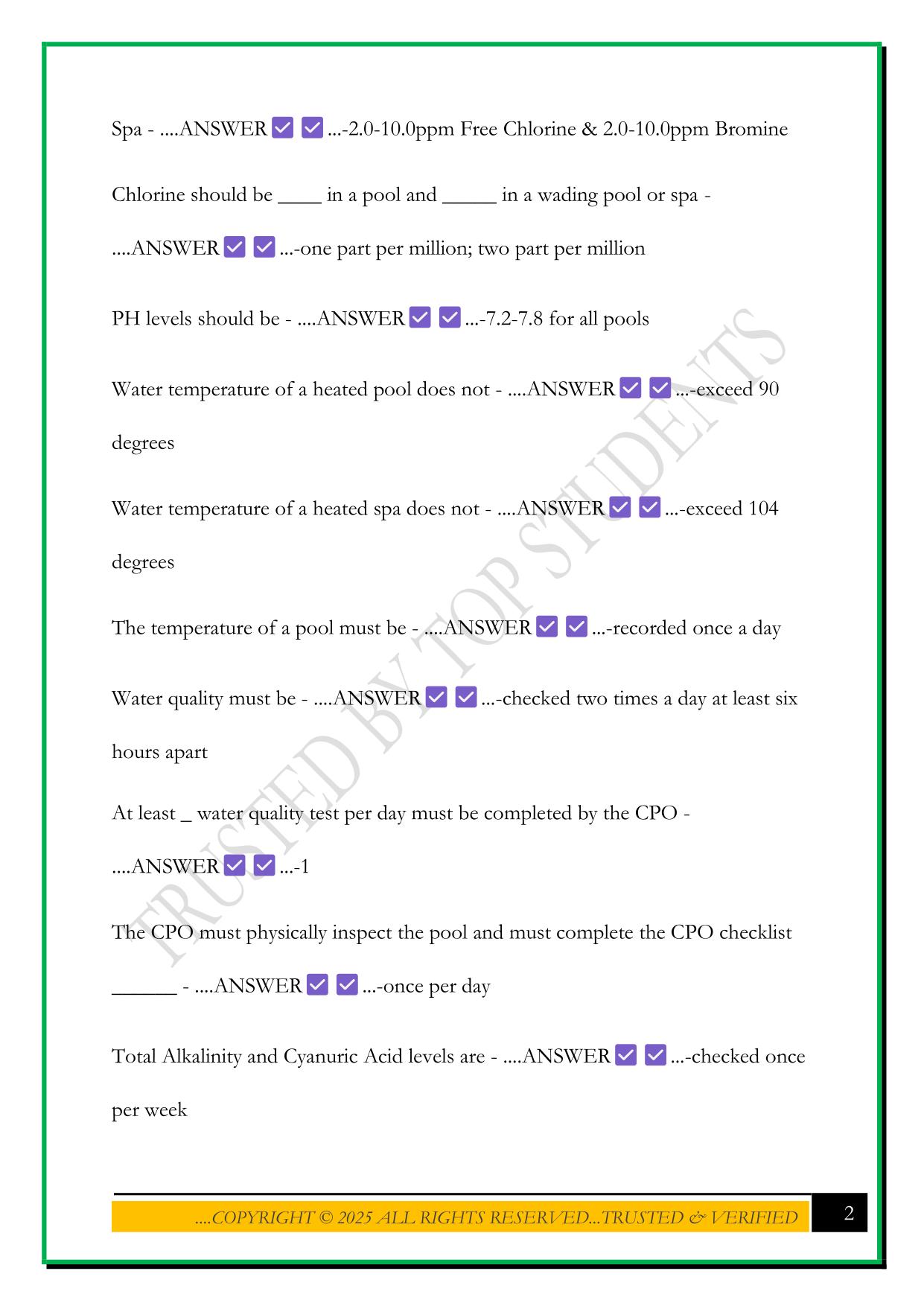 CPO TEST 2025 QUESTIONS AND ANSWERS