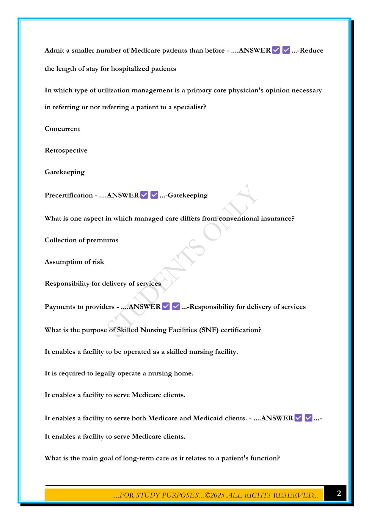 C425 OA REVIEW 2025 QUESTIONS AND ANSWERS