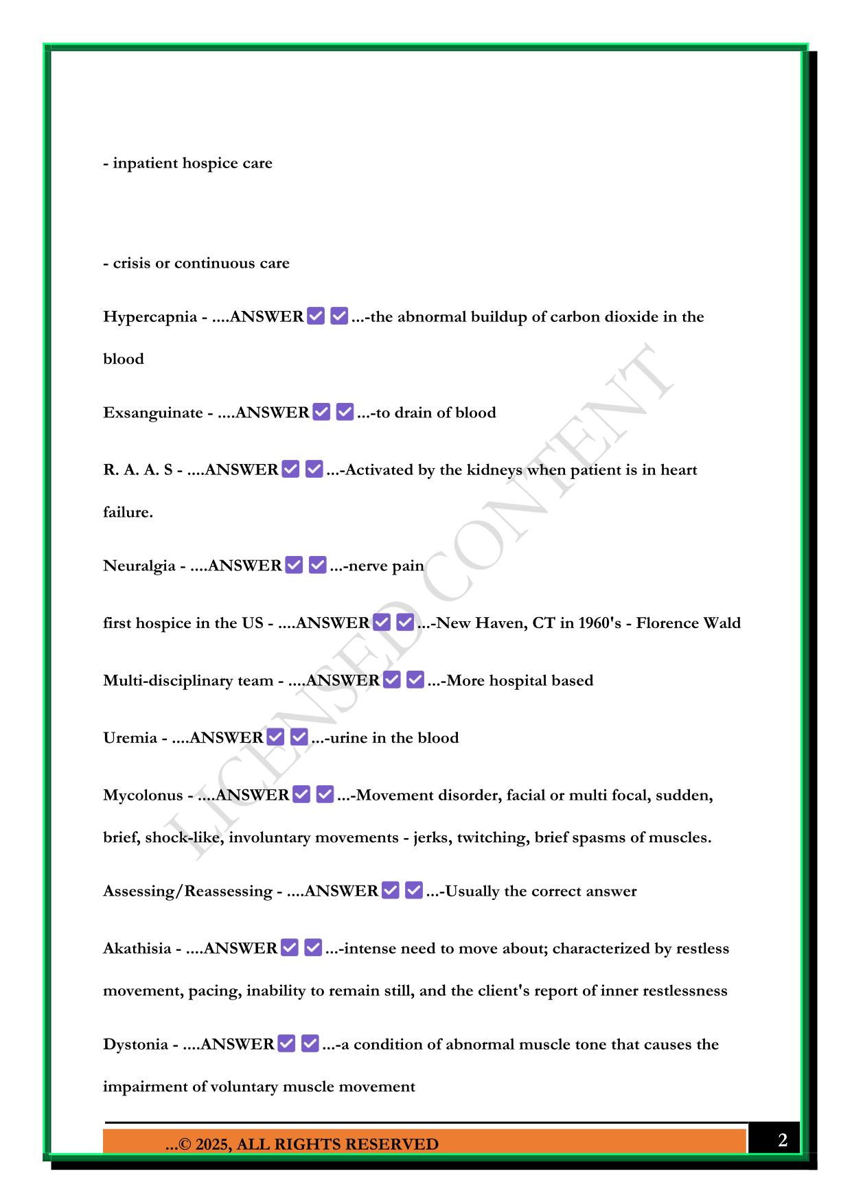 CHPLN EXAM 2025 QUESTIONS AND ANSWERS