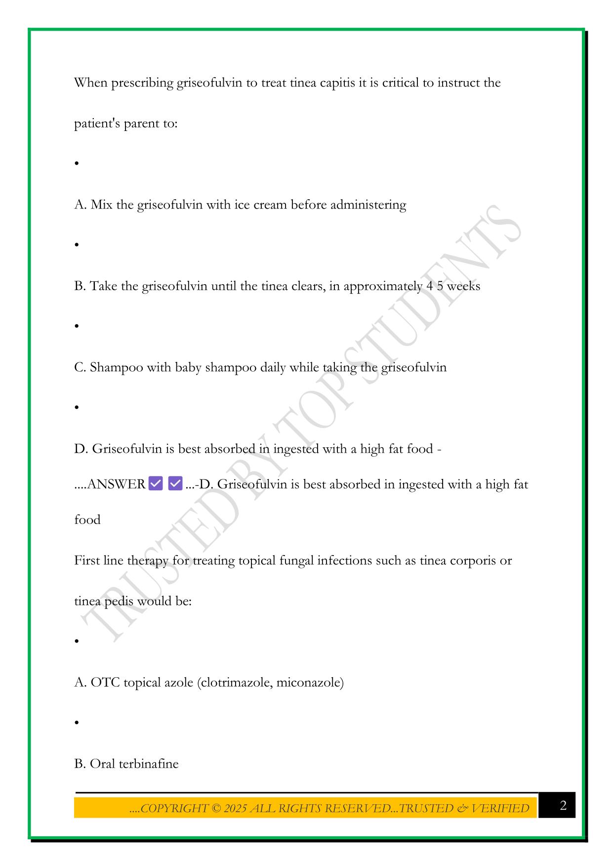 MODULE 9 - NURS 5334 EXAM 2025 QUESTIONS AND ANSWERS