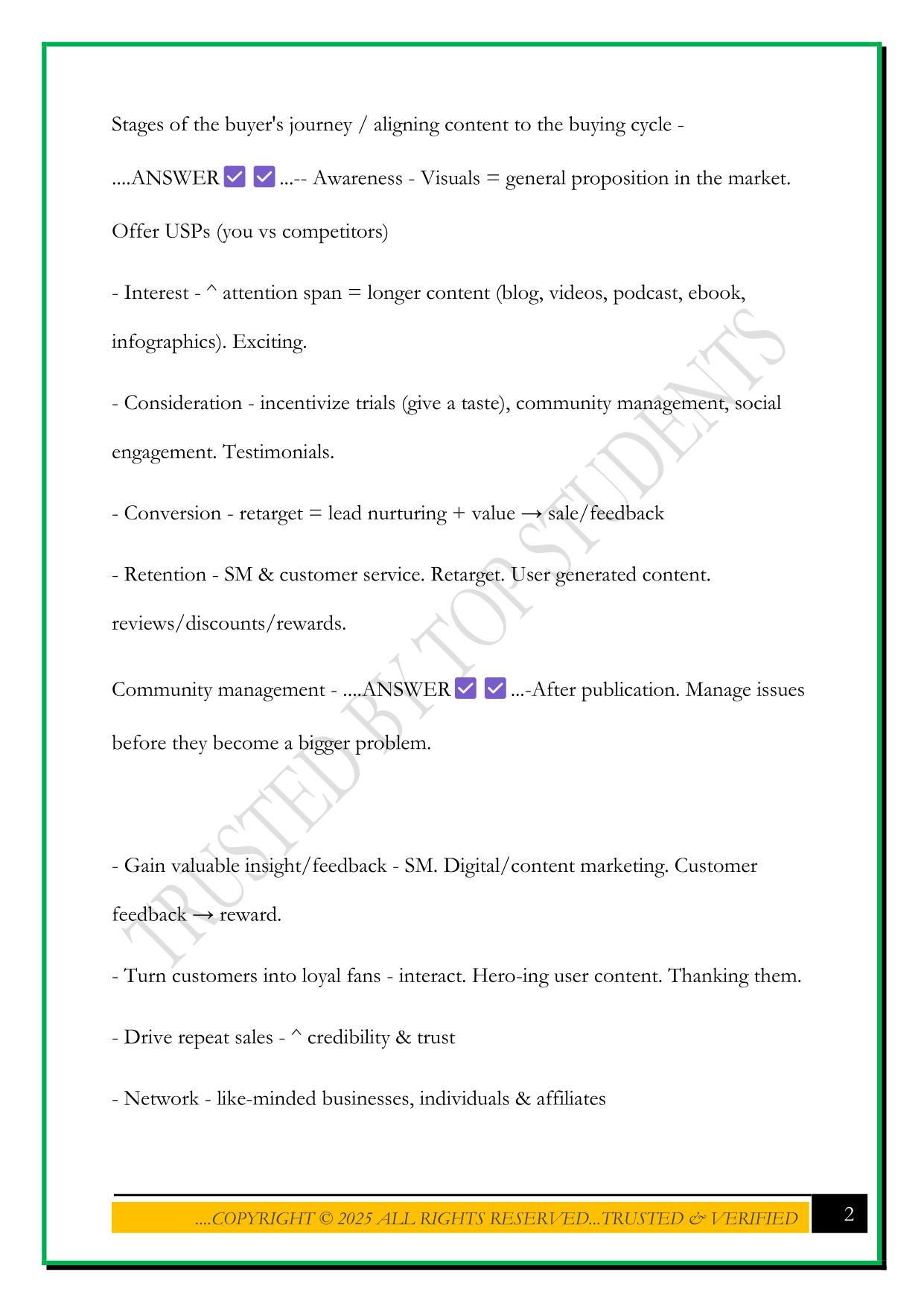 DMI 2 - CONTENT MARKETING EXAM 2025 QUESTIONS AND ANSWERS