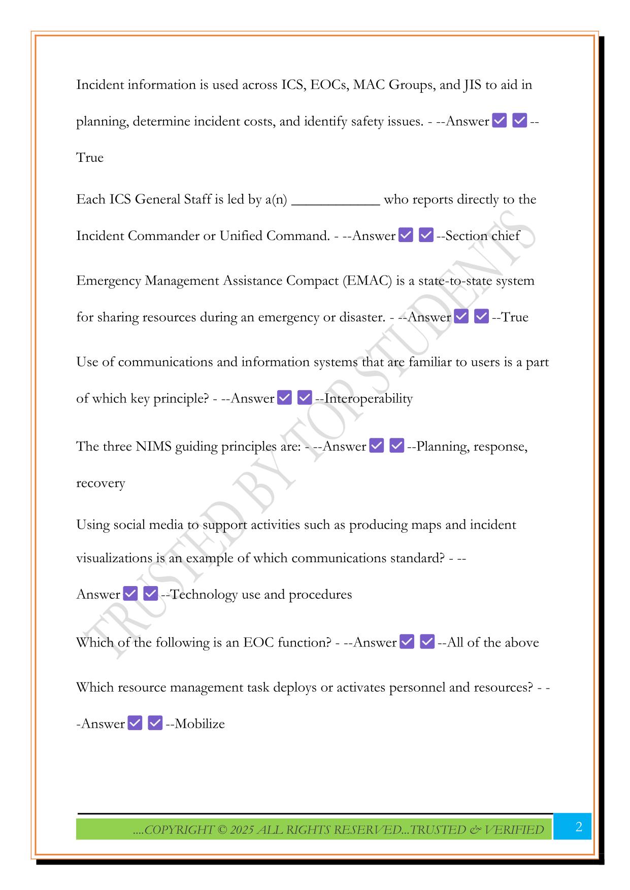 ICS 700 Exam 2025 Questions and Answers