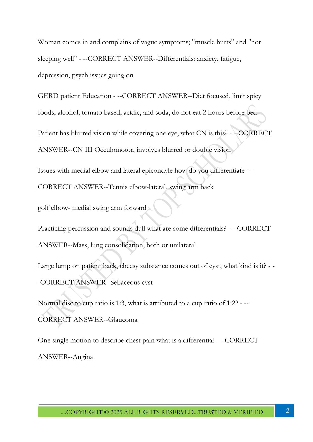Midterm Practice NUR634 Exam 2025 Questions and Answers
