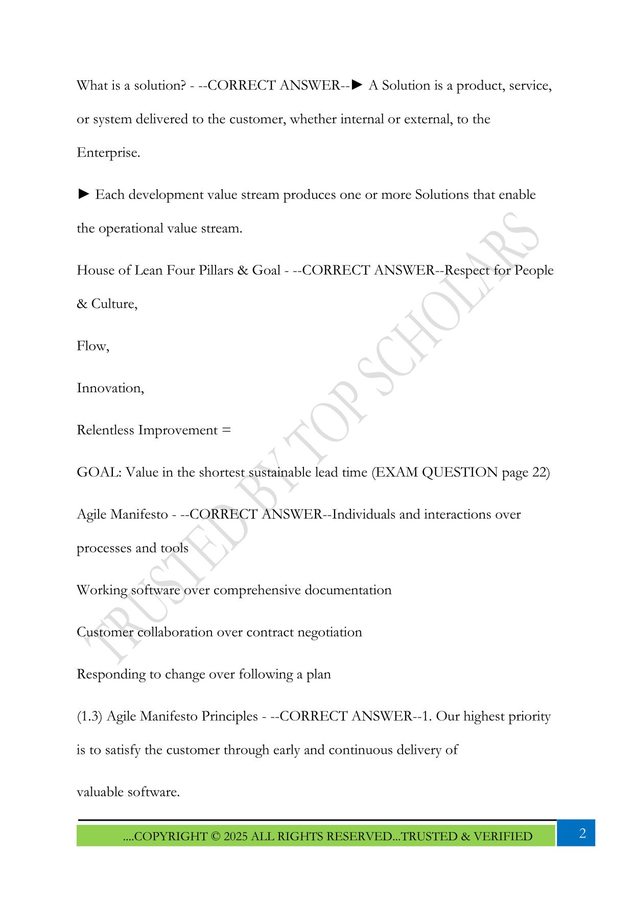 SAFe PO/PM Certification Exam 2025 Questions and Answers