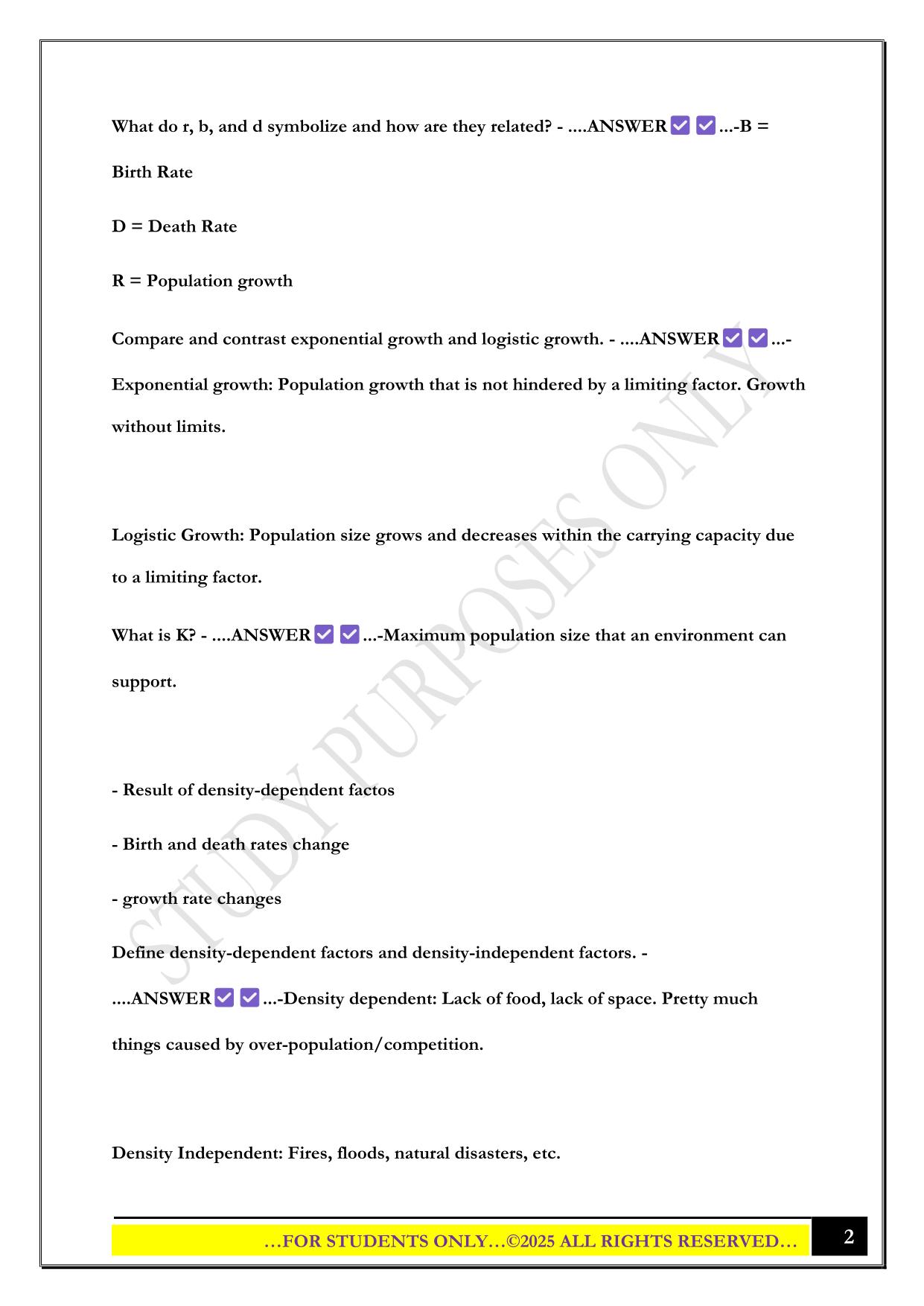 Bio 100 Final SDSU Exam 2025 Questions and Answers