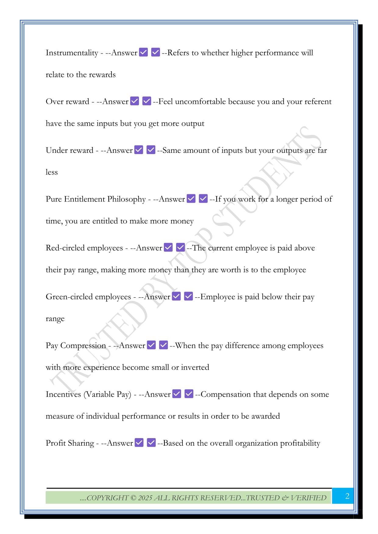 HRMN 3420 Final Exam 2025 Questions and Answers